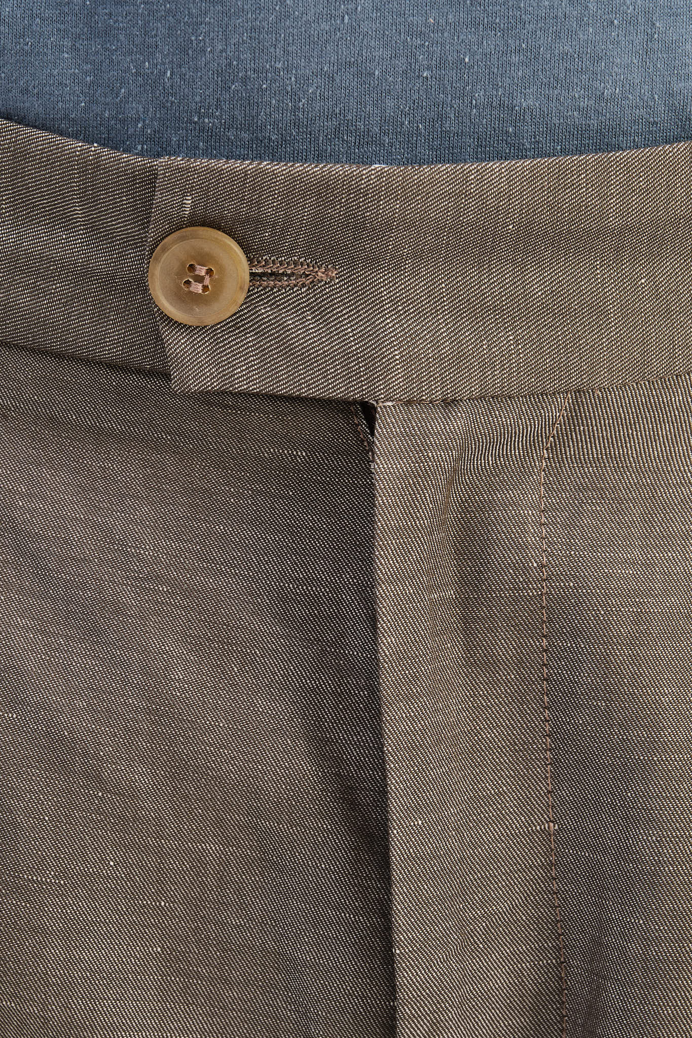 Amsterdam Trousers in a Silver Brown Italian Blend of Cotton and Linen
