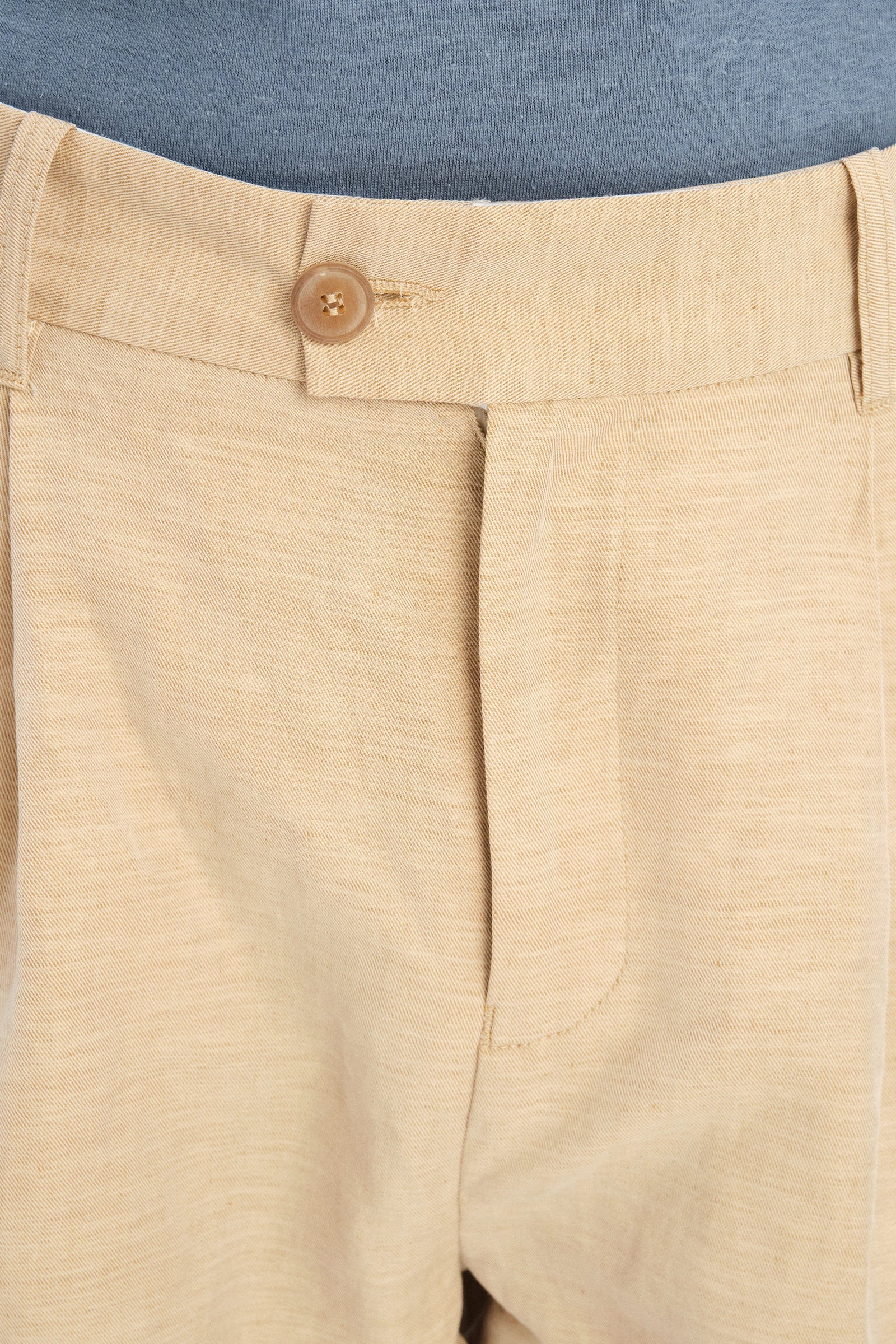 Amsterdam Trousers in a Natural Beige Italian Blend of Cotton and Linen