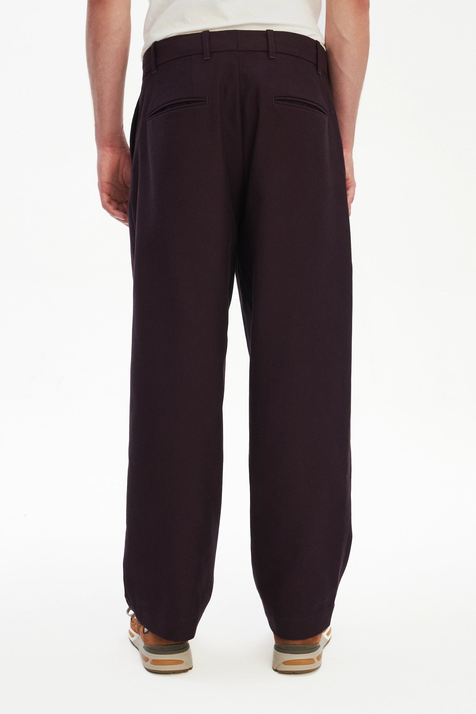 Amsterdam Trousers in a Deep Burgundy Red Italian Cotton