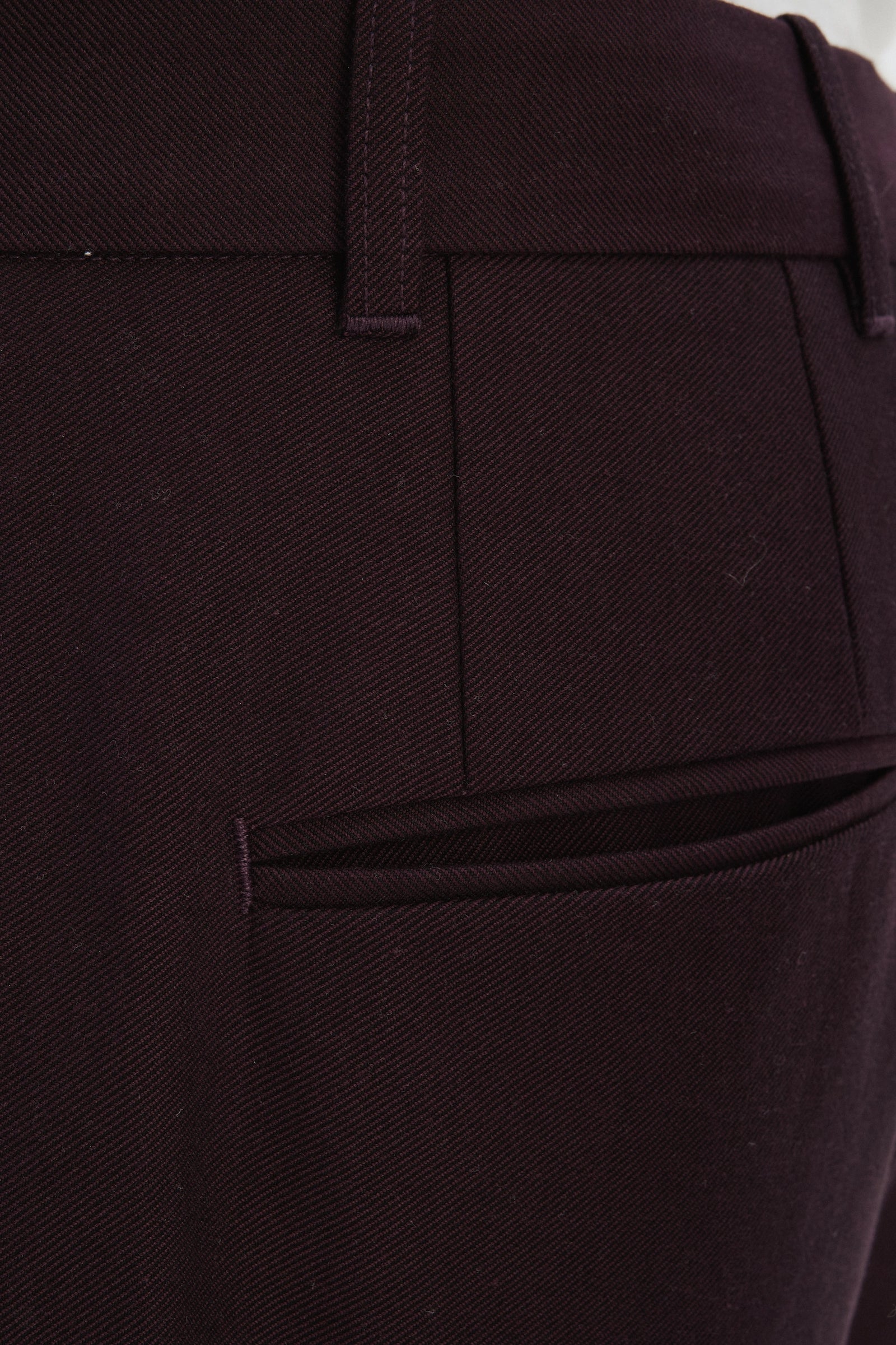 Amsterdam Trousers in a Deep Burgundy Red Italian Cotton