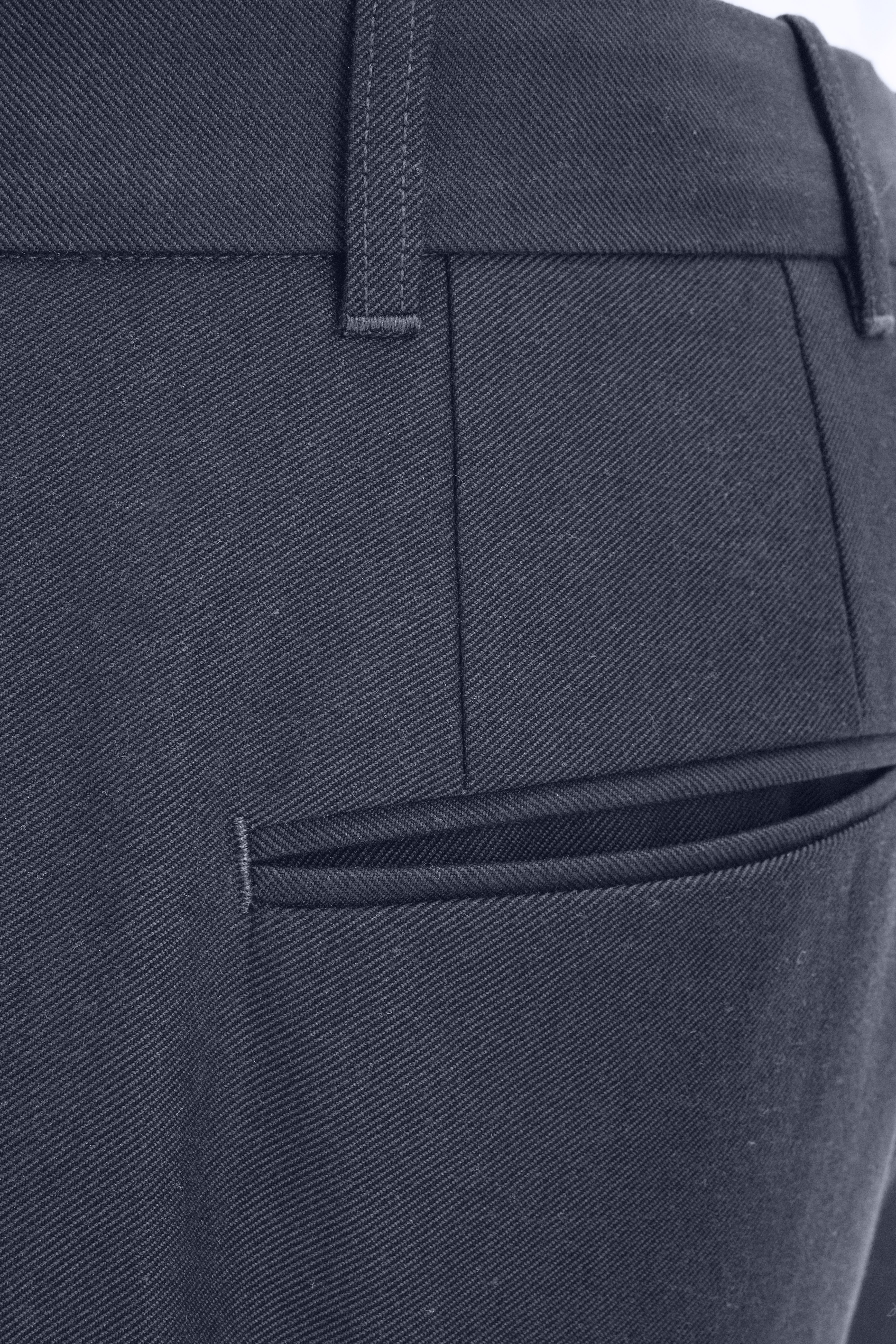 Amsterdam Trousers in a Steel Blue Subtle Firm Italian Organic Cotton