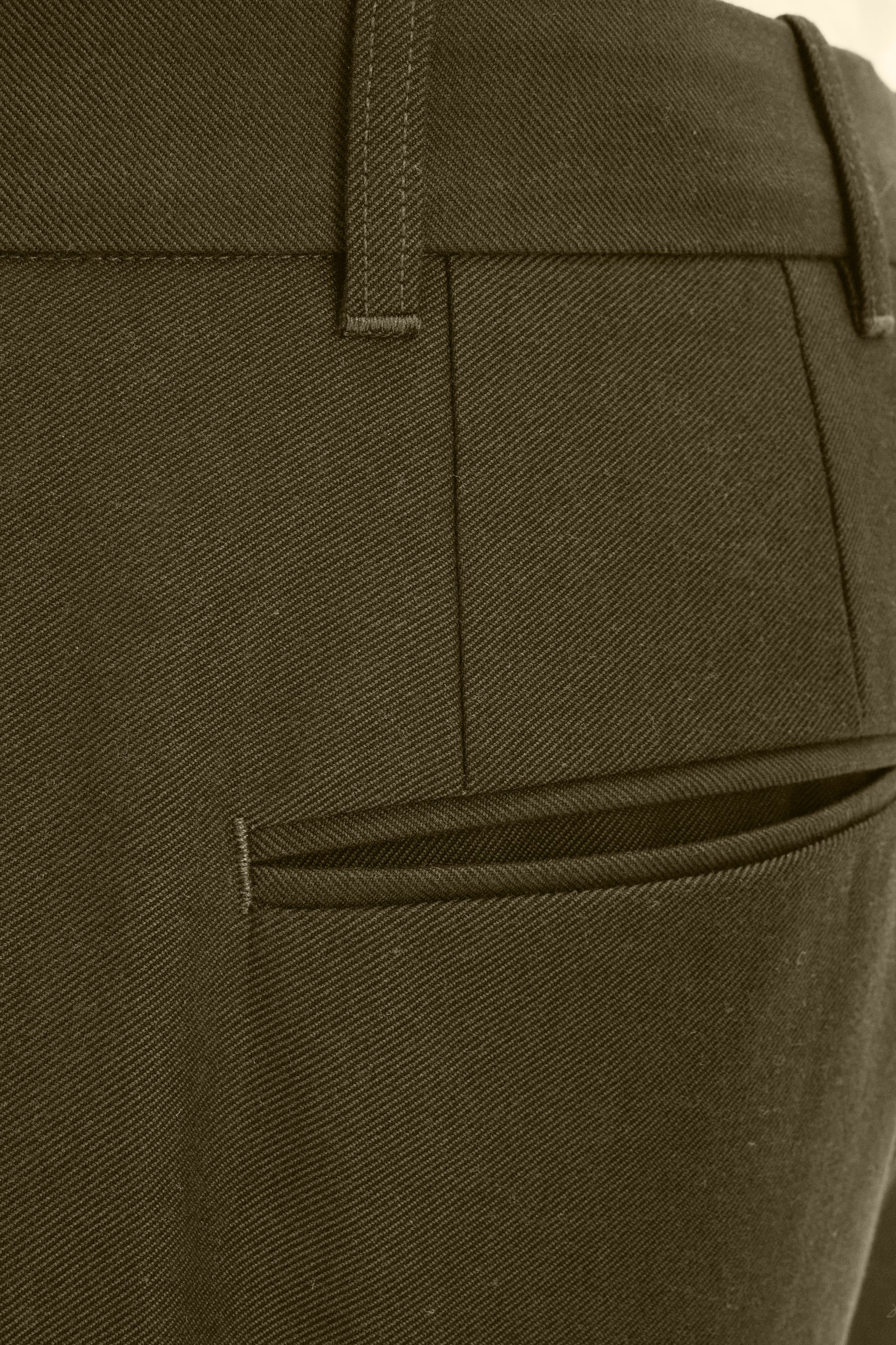 Amsterdam Trousers in a Moss Green Italian Organic Cotton