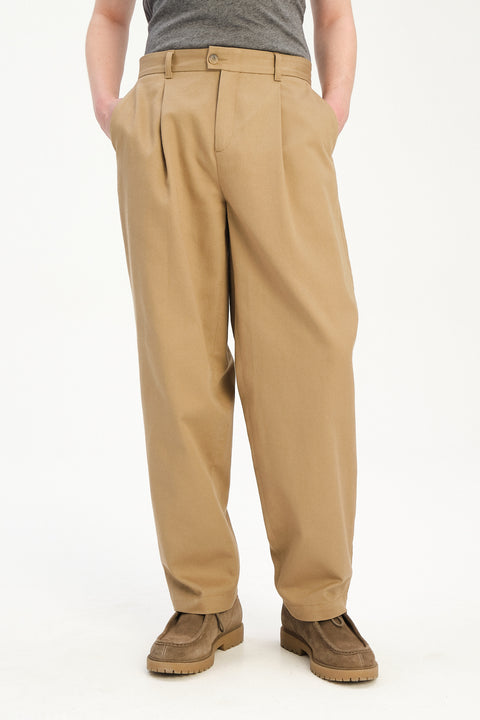 Amsterdam Trousers in a Khaki Japanese Diagonal Twill Cotton