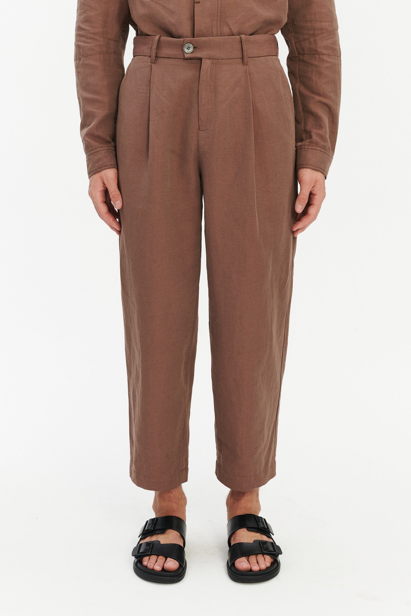 Amsterdam Trousers in a Cinamon Brown Italian Cotton