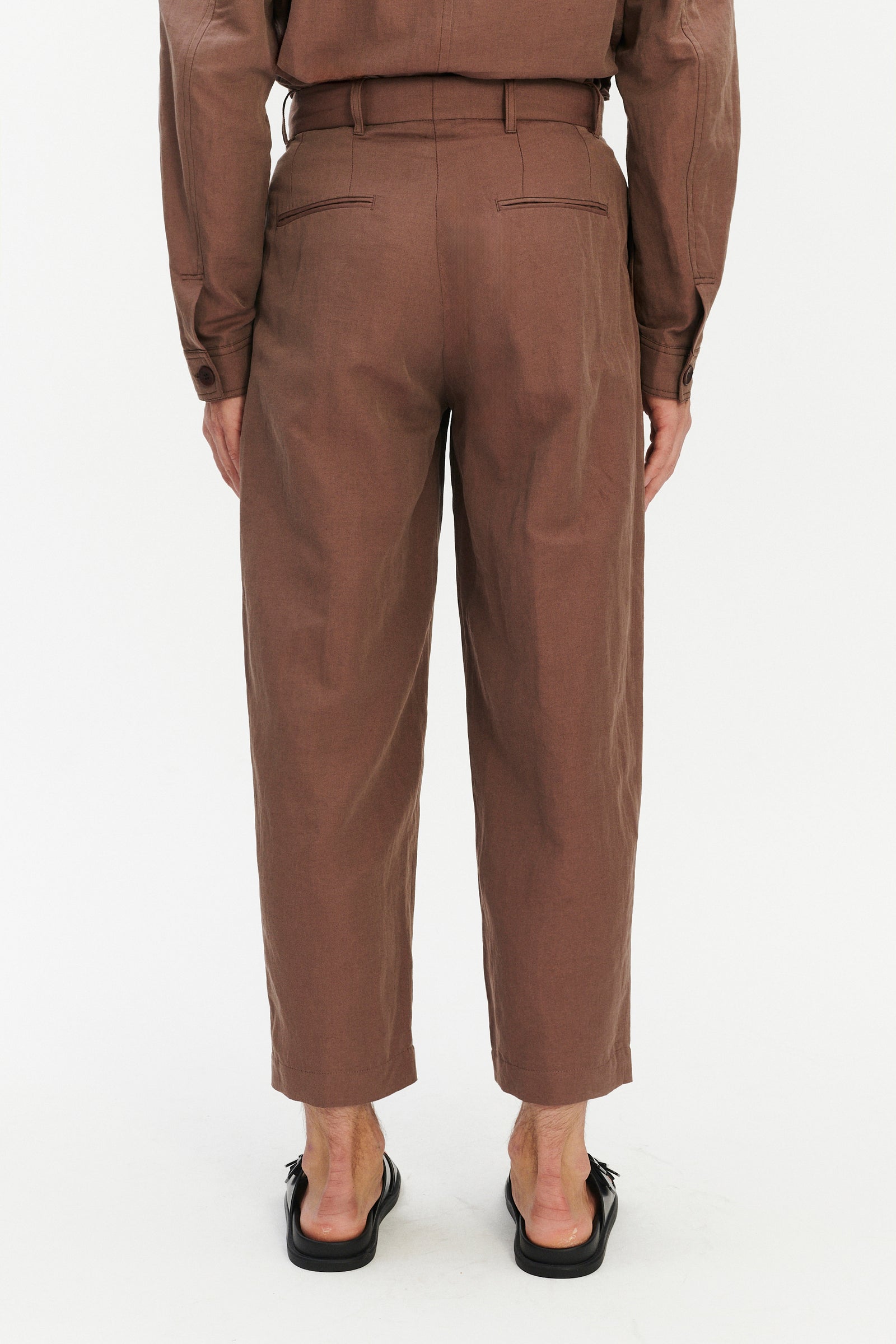 Amsterdam Trousers in a Cinamon Brown Italian Cotton