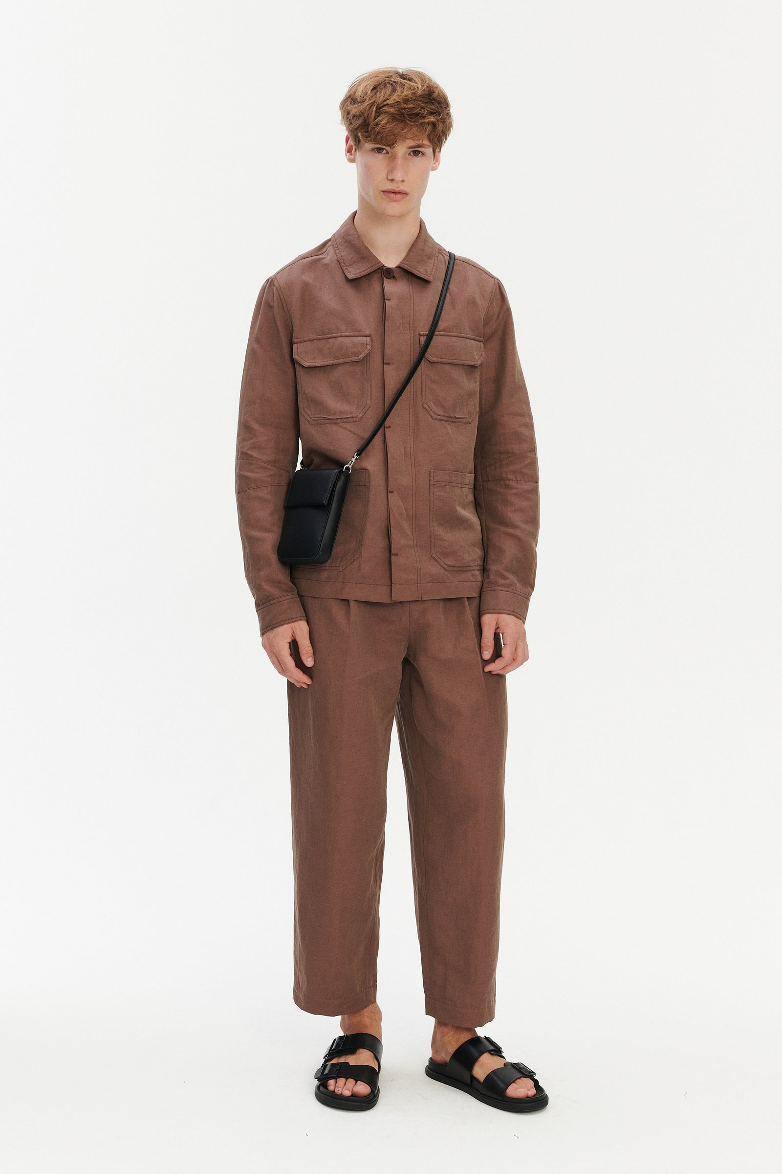 Amsterdam Trousers in a Cinamon Brown Italian Cotton