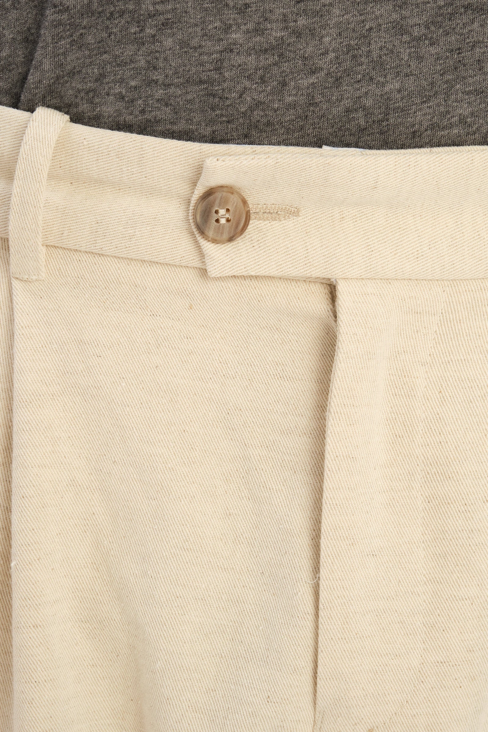 Amsterdam Trousers in an Ecru White Japanese Blend of Wool, Cotton and Linen