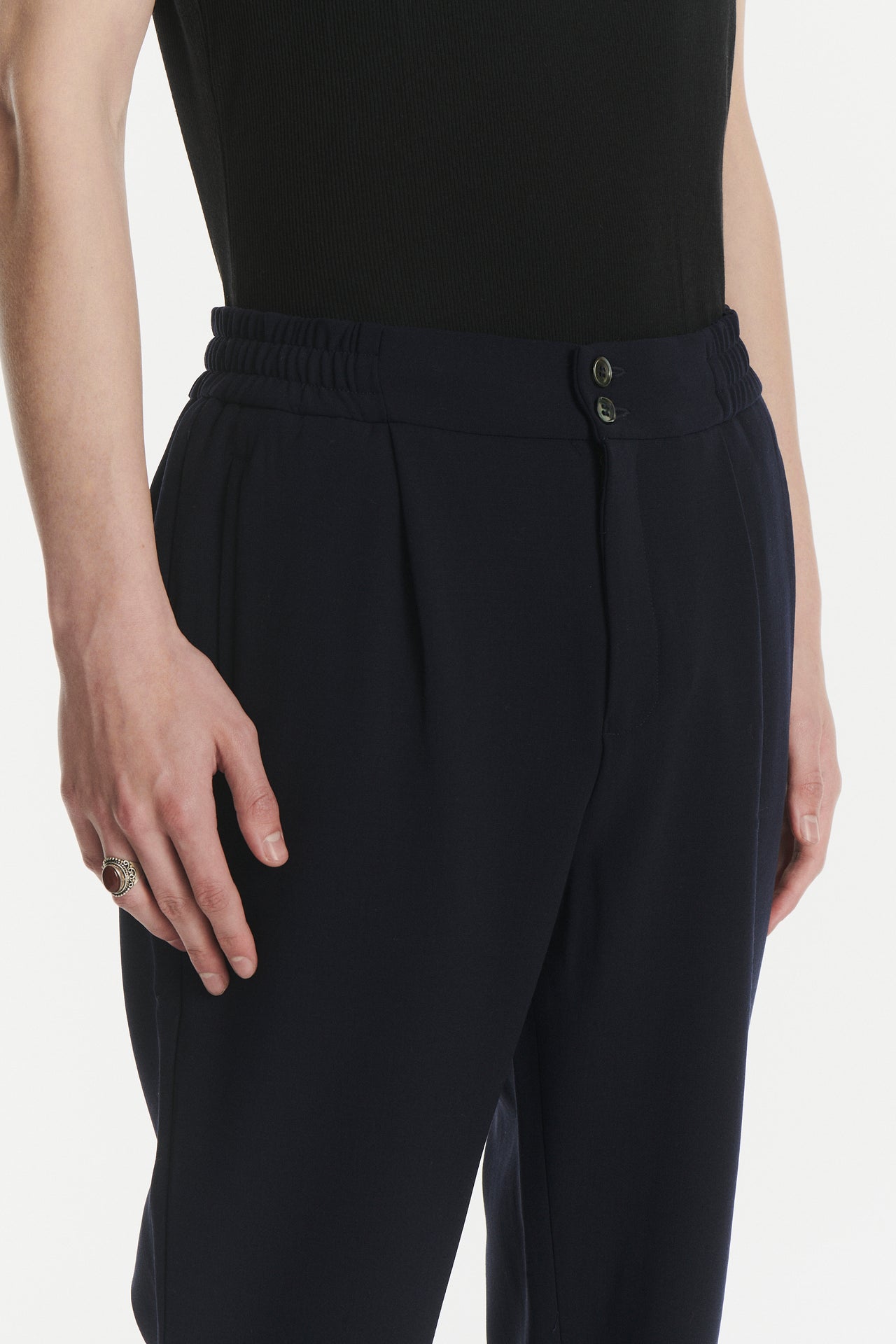 Garden Trousers in the Finest Dark Navy Italian Double Virgin Wool by Giuseppe Botto