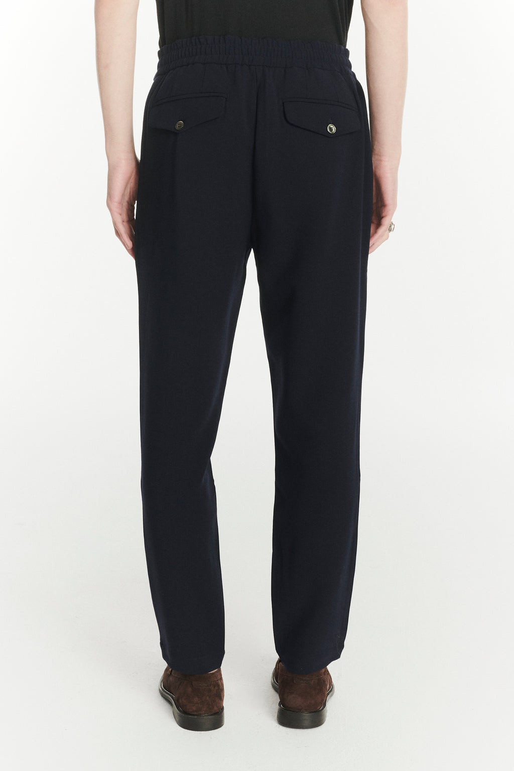 Garden Trousers in the Finest Navy Blue Easy Stretch Italian Virgin Wool
