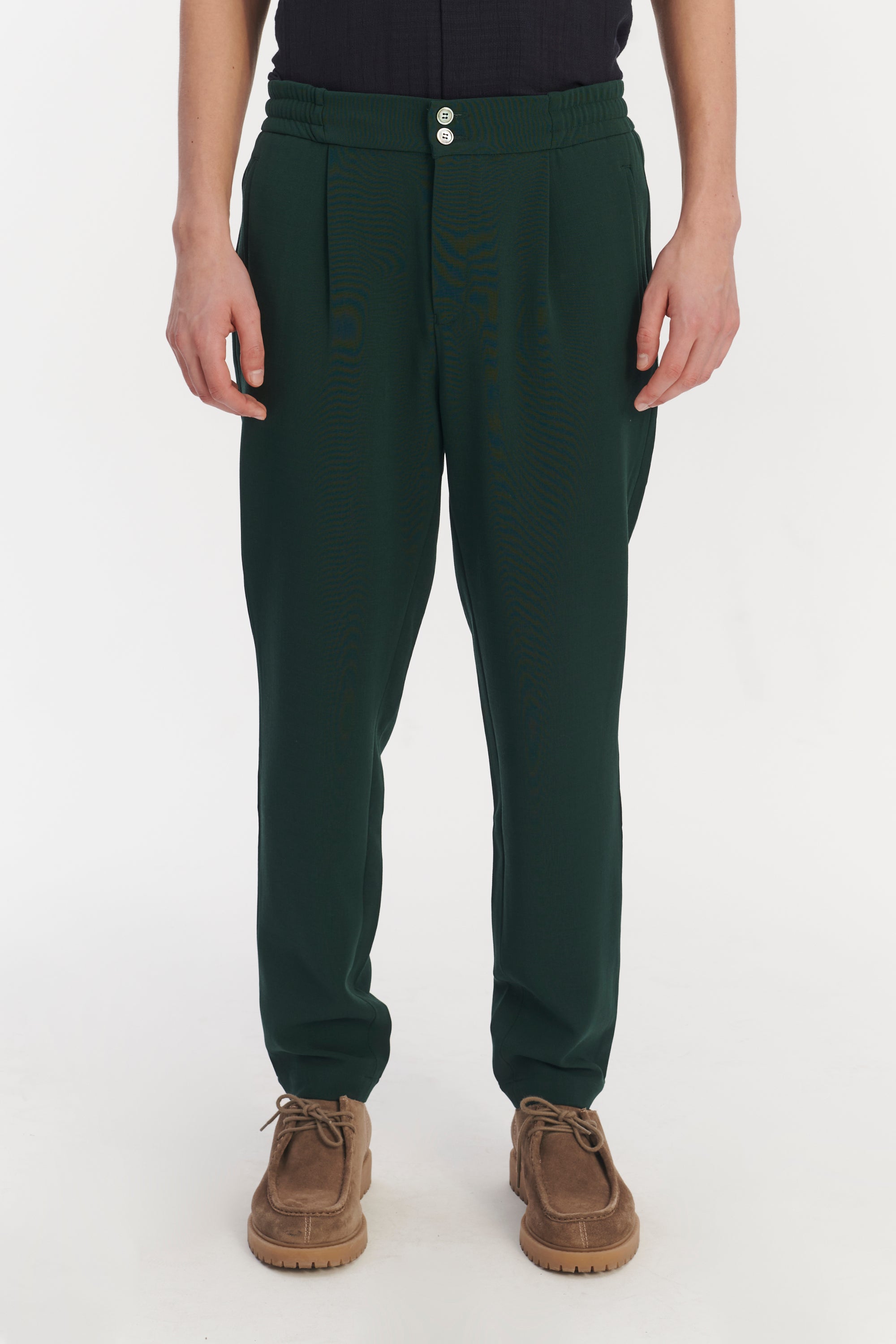 Snap Button Jacket in the Finest Green Easy Stretch Italian Virgin Wool