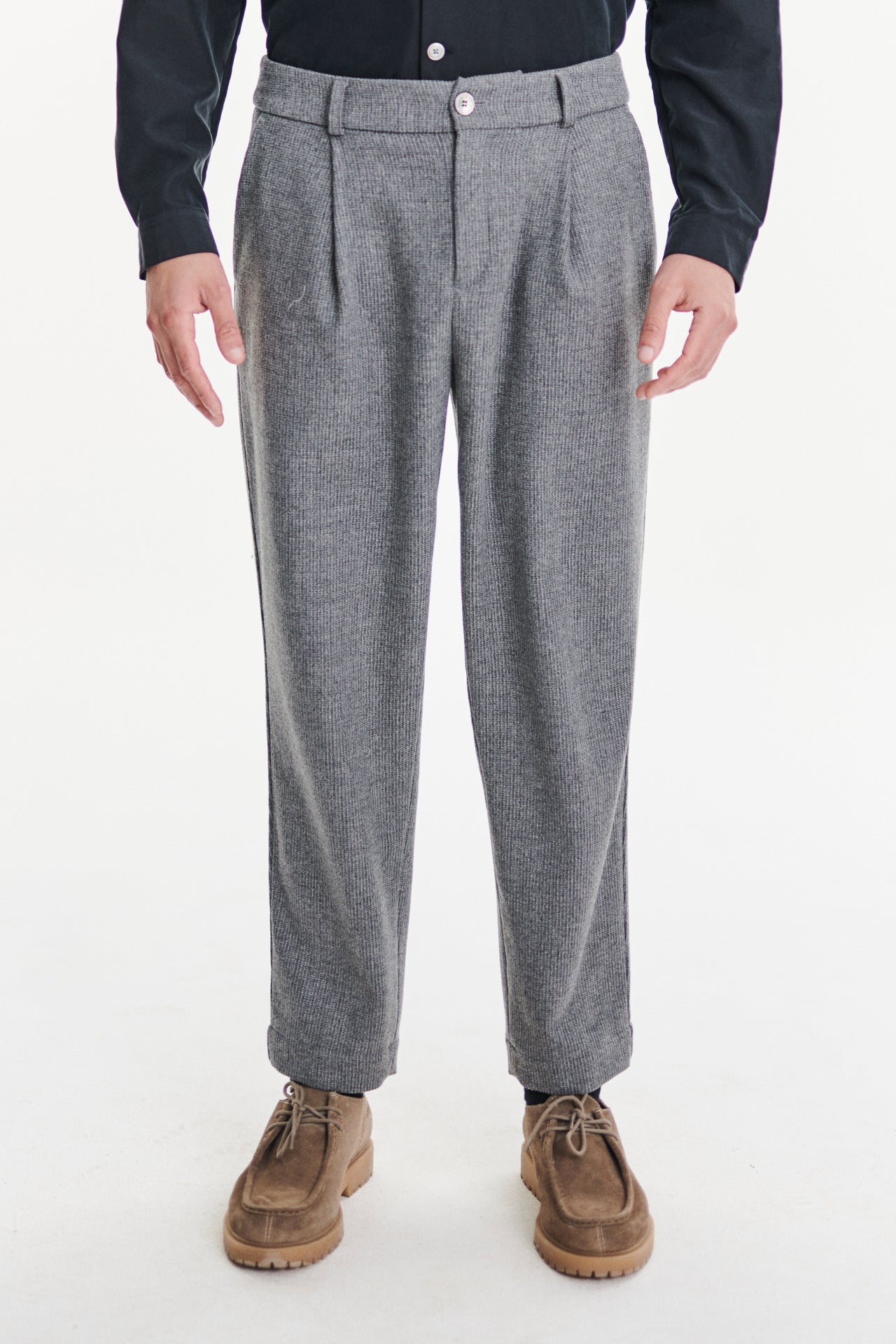 Genuine Trousers in the Finest Grey Virgin Wool and Cashmere from Giuseppe Botto