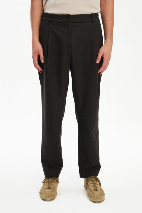 Genuine Trousers in the Finest Chocolate Brown Italian Virgin Wool from Giuseppe Botto