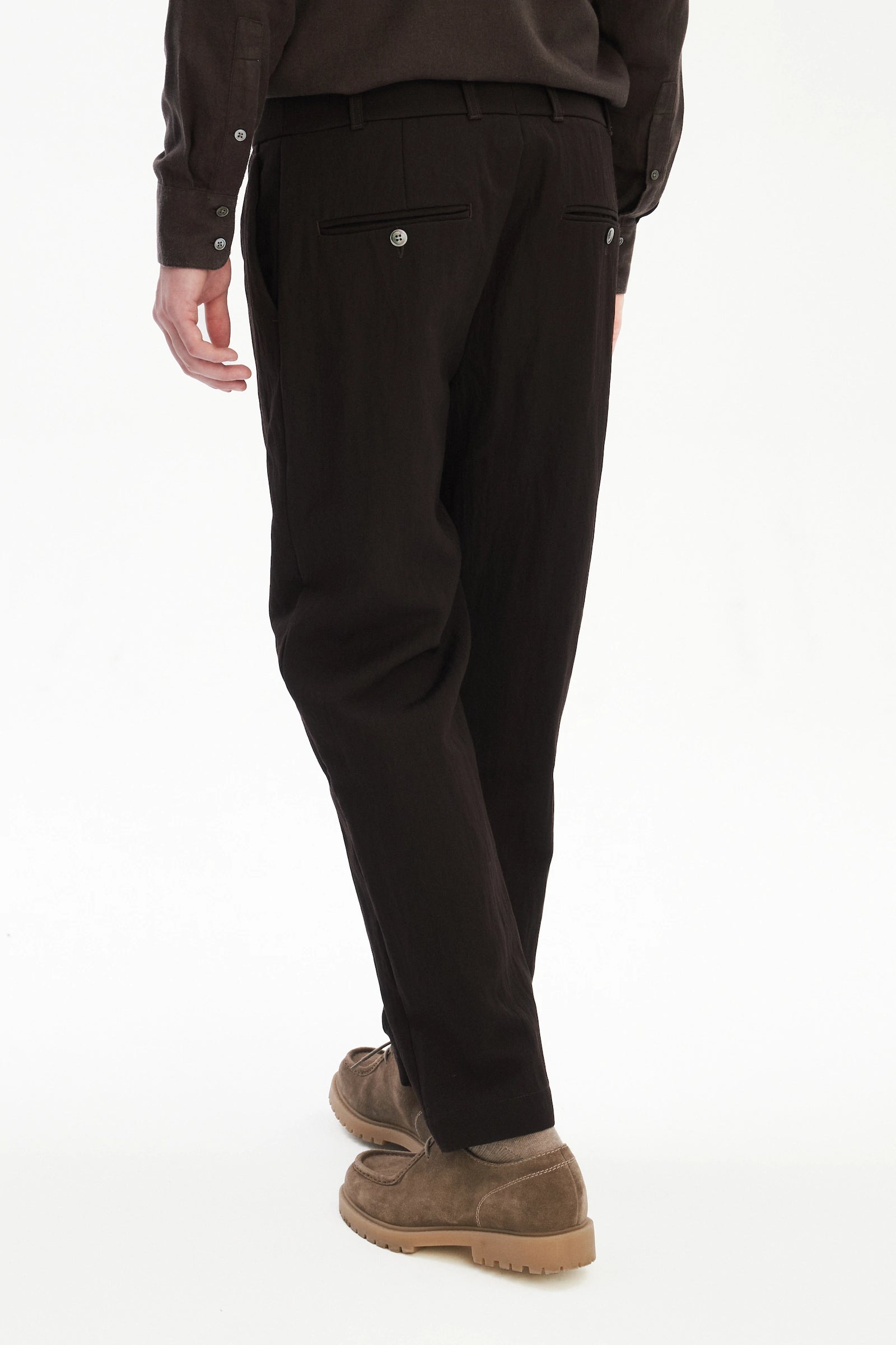 Genuine Trousers in the Finest Mix of Earthy Brown Italian Virgin Wool and Nylon
