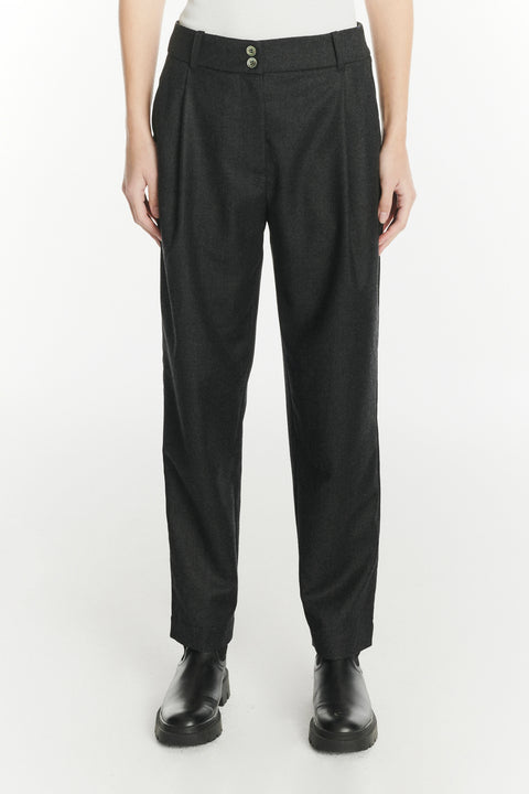 Genuine Trousers in the Finest Dark Grey Italian Virgin Wool from Giuseppe Botto