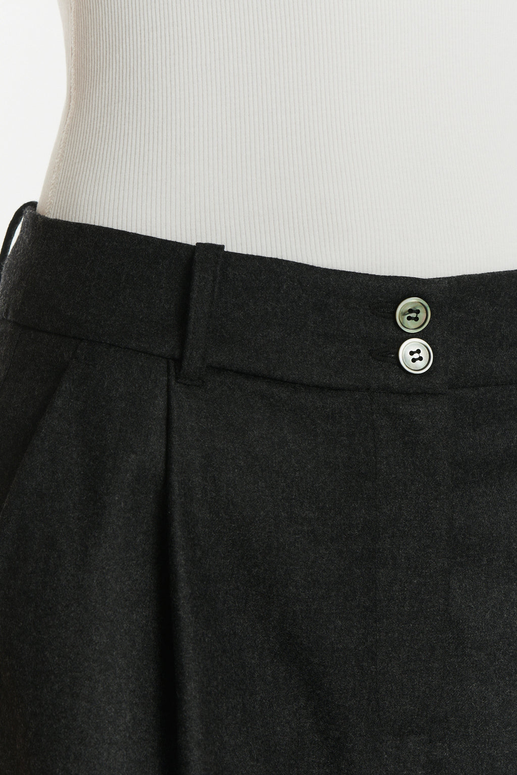 Genuine Trousers in the Finest Dark Grey Italian Virgin Wool from Giuseppe Botto