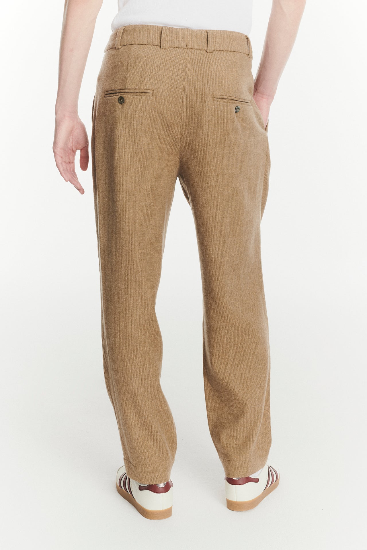 Made to Order Genuine Trousers in the Finest Light Beige Virgin Wool and Cashmere from Giuseppe Botto