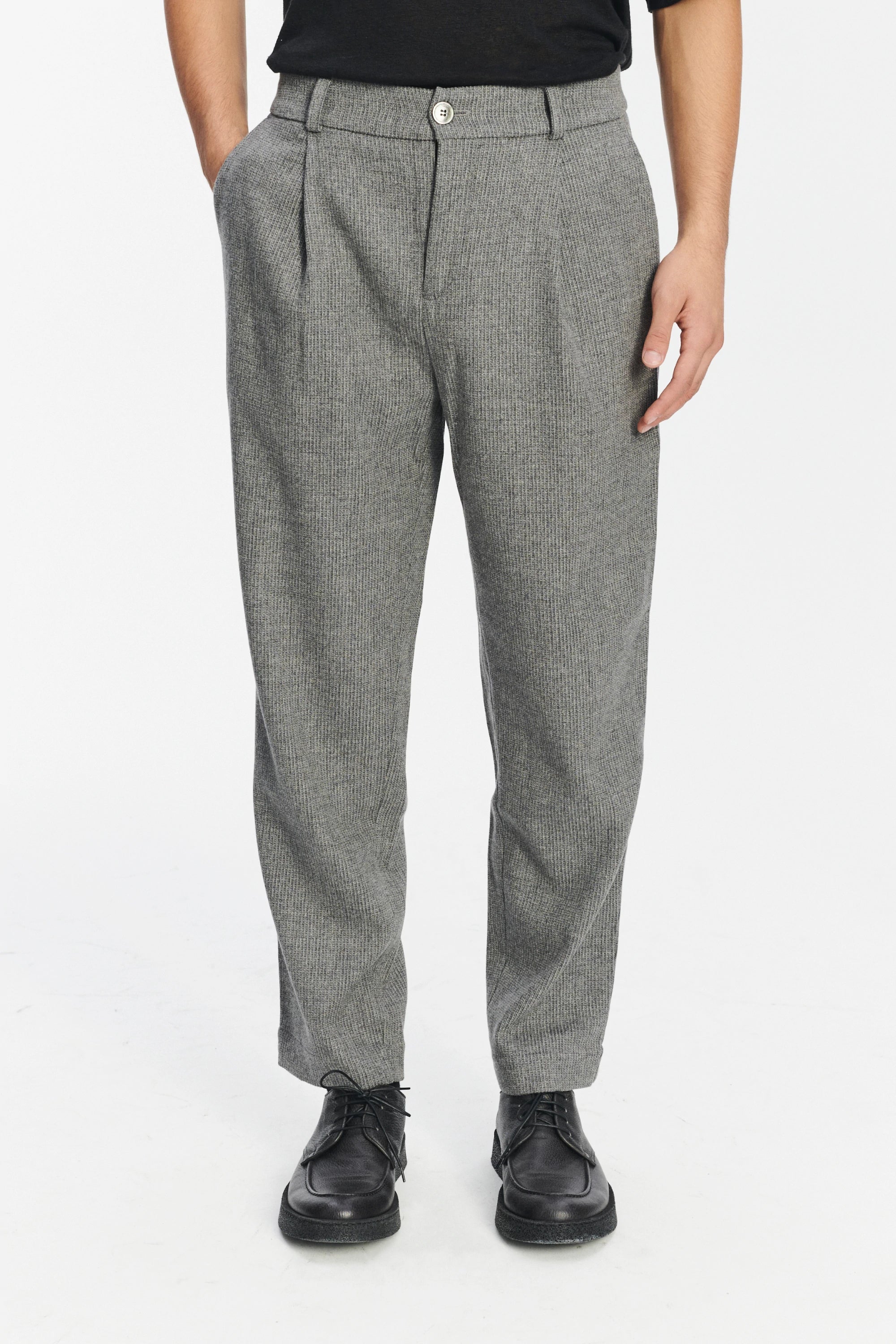 Genuine Trousers in the Finest Grey Virgin Wool and Cashmere