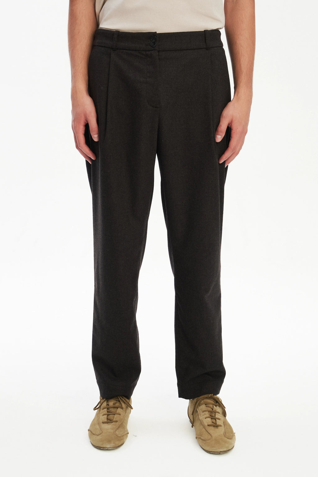 Genuine Trousers in the Finest Chocolate Brown Virgin Wool from Giuseppe Botto