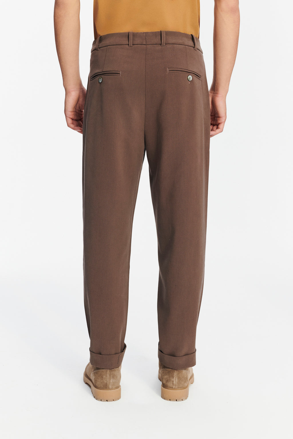 Pre Order - Genuine Trousers in the Finest Blend of Taupe Brown Italian Virgin Wool and Cotton