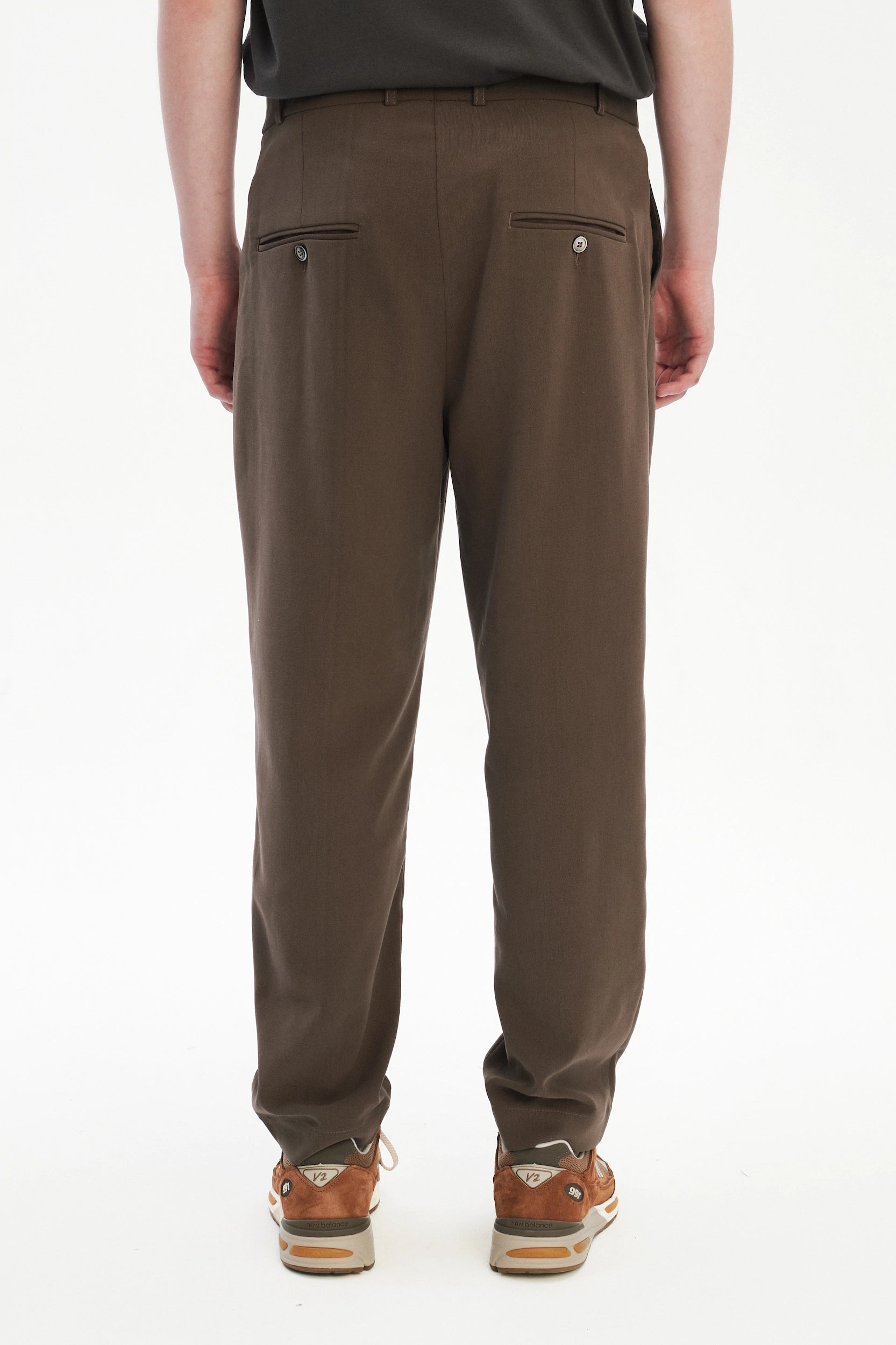 Pre Order - Genuine Trousers in the Finest Blend of Taupe Brown Italian Virgin Wool and Cotton