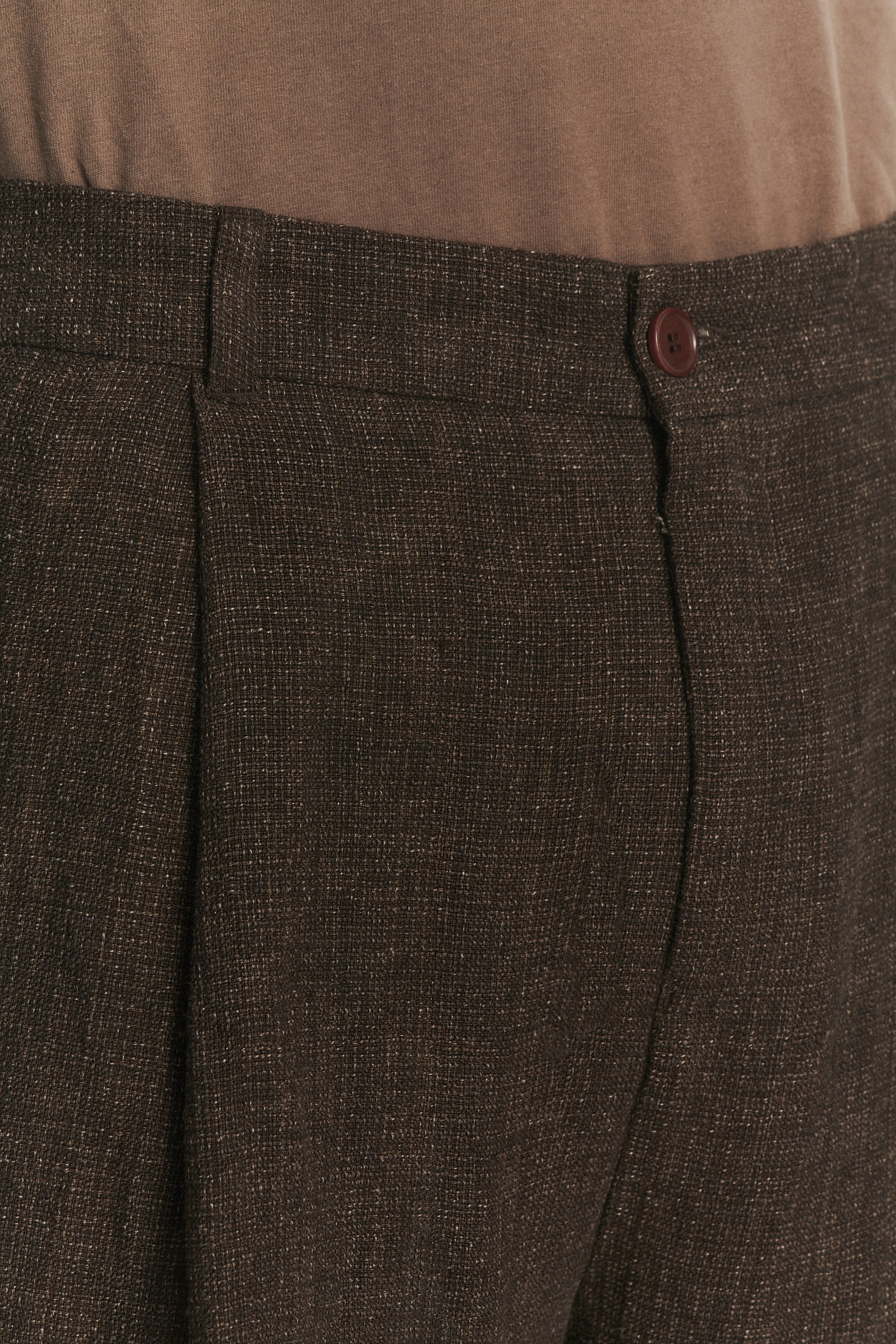 Genuine Trousers in a Brown Italian Linen Crepe