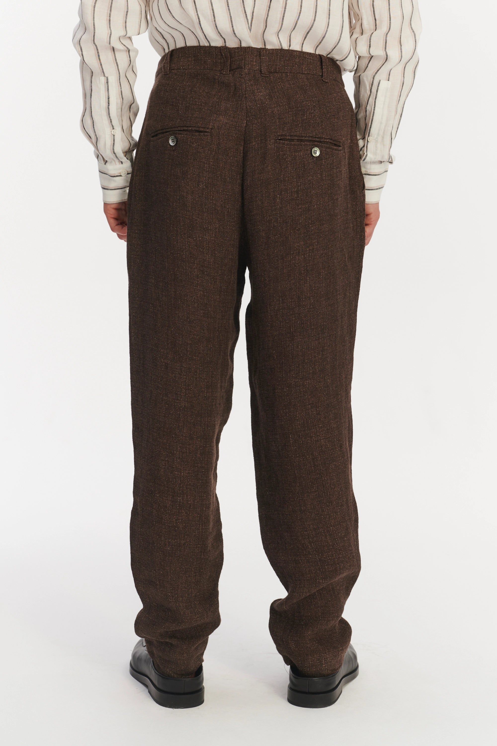 Genuine Trousers in a Brown Italian Linen Crepe
