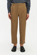 Genuine Trousers in a Camel Fluid Italian Linen and Viscose
