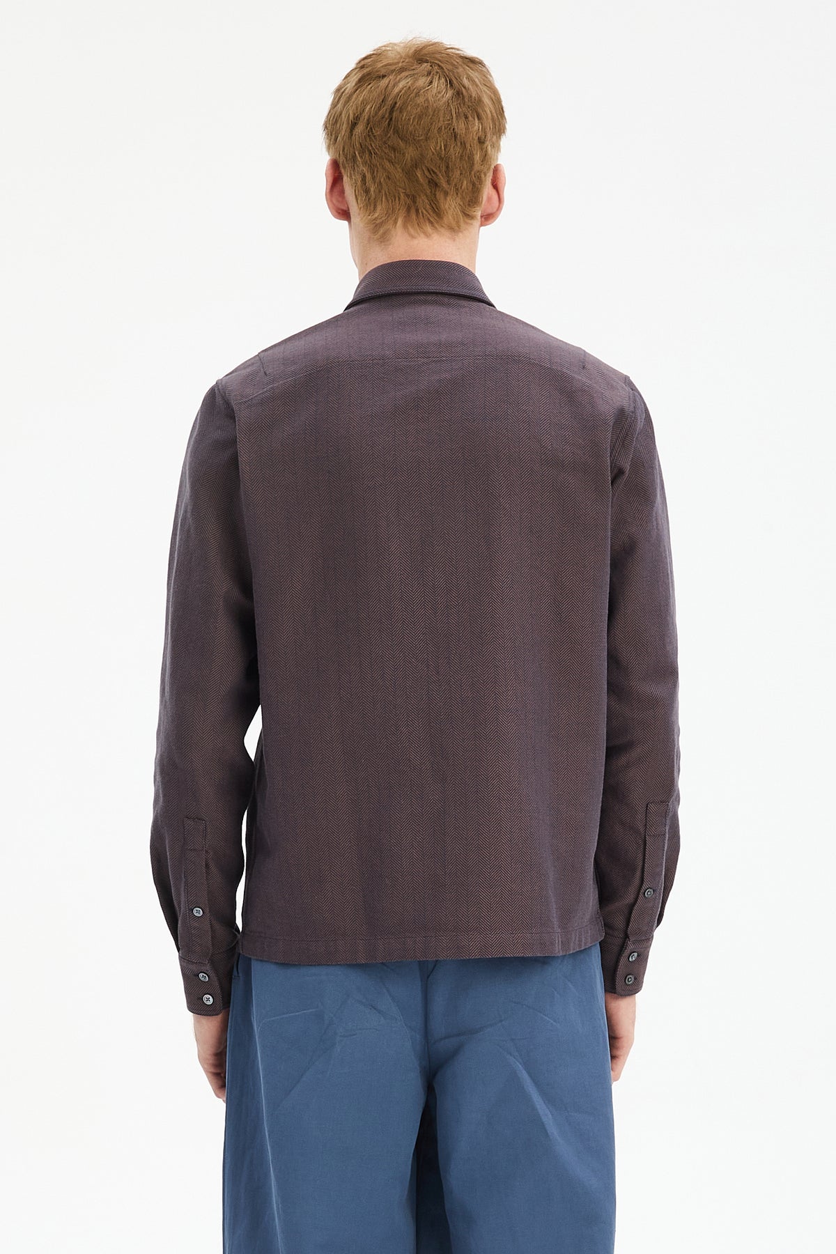 Gent Overshirt in Rust Portuguese Herringbone
