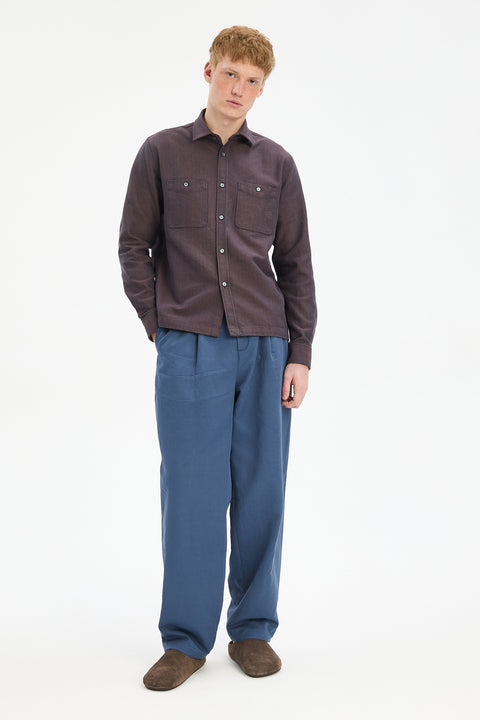 Gent Overshirt in Rust Portuguese Herringbone
