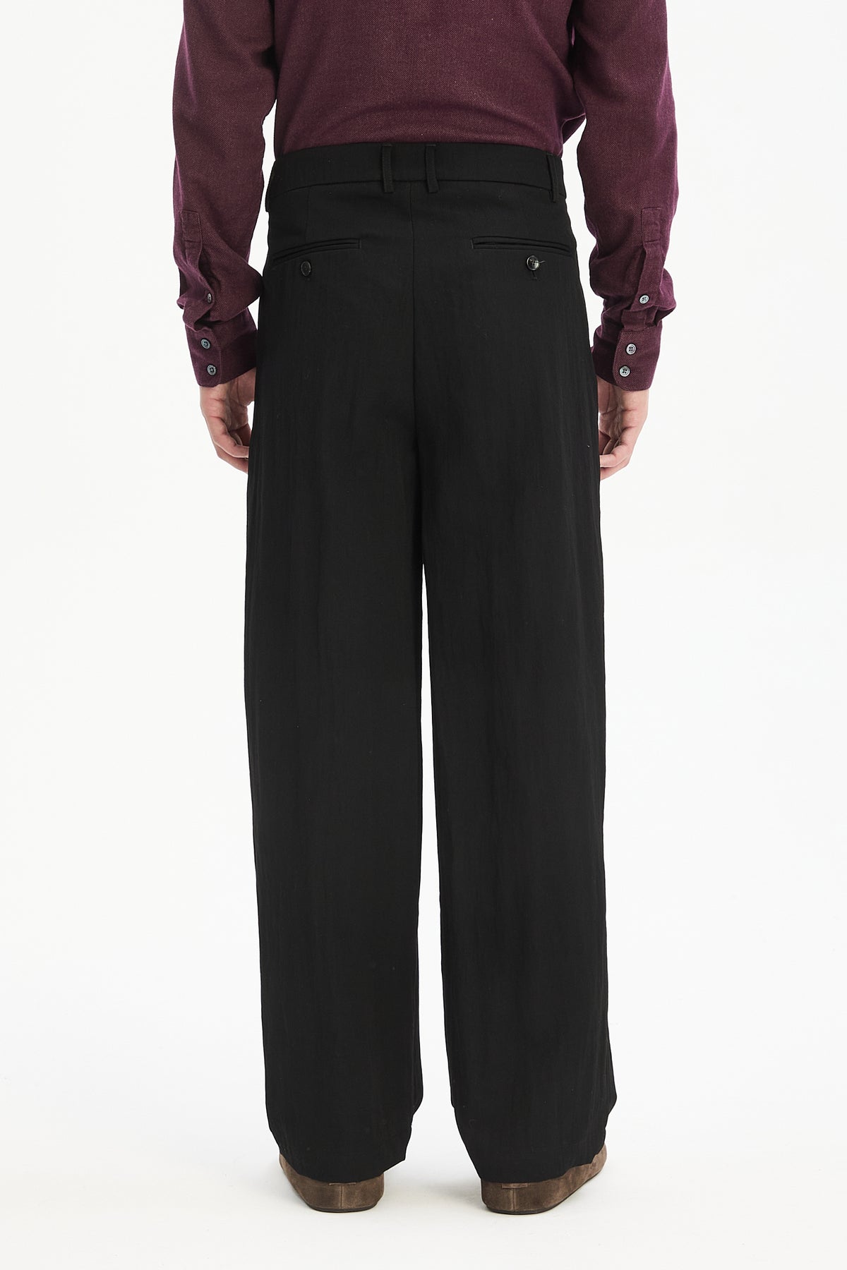 Utrecht Trousers in Black Italian Wool Twist