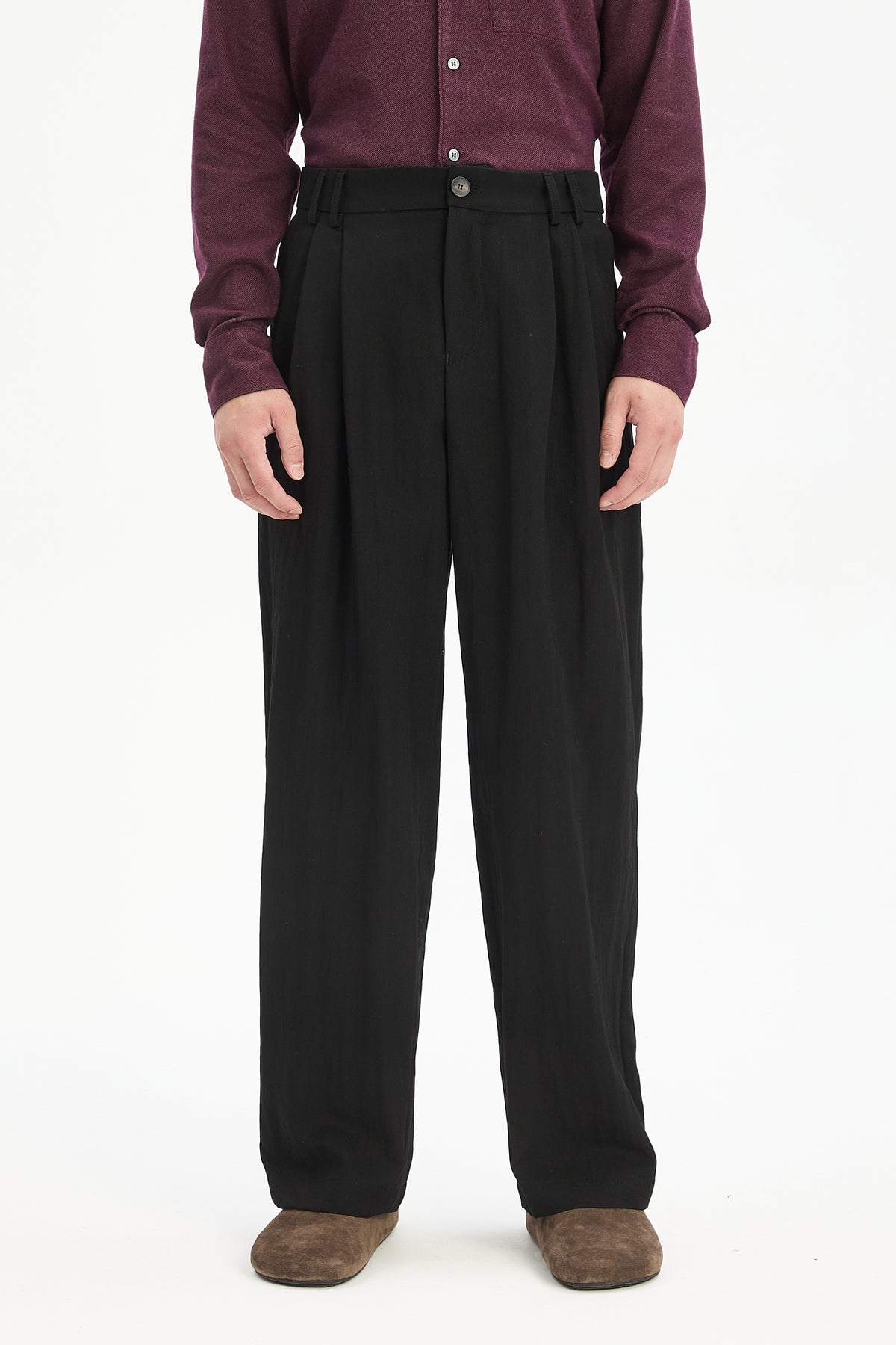 Utrecht Trousers in Black Italian Wool Twist