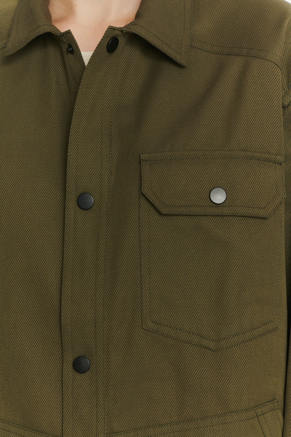French Workwear Jacket in a Moss Green Sturdy Italian Organic Cotton