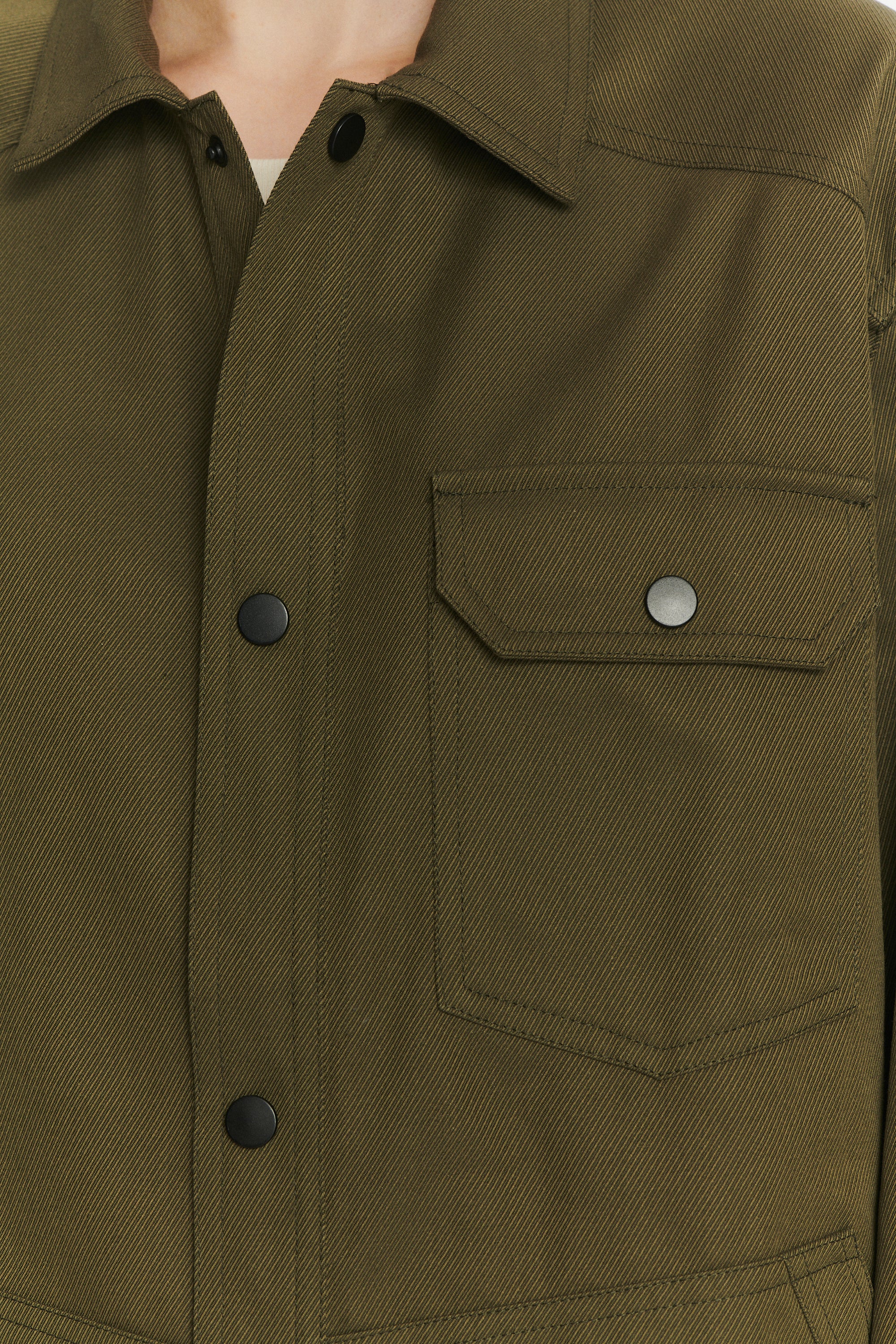 French Workwear Jacket in a Moss Green Sturdy Italian Organic Cotton