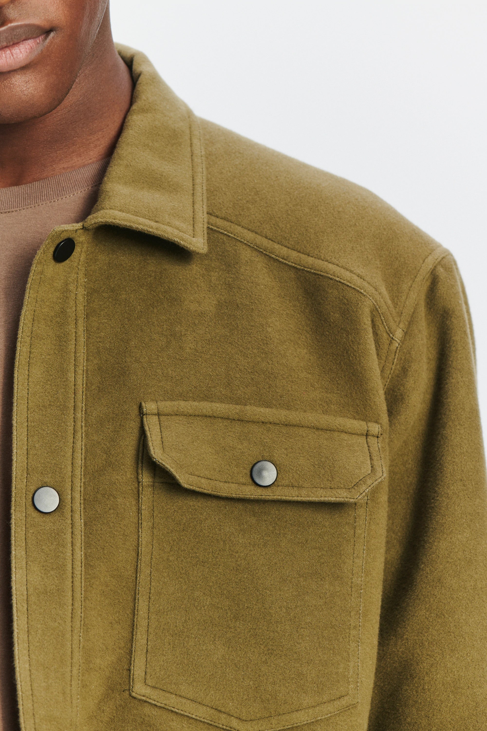 French Workwear Jacket in the Finest Green and Violet Blue Italian Double Sided Cotton