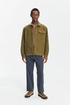French Workwear Jacket in the Finest Green and Violet Blue Italian Double Sided Cotton