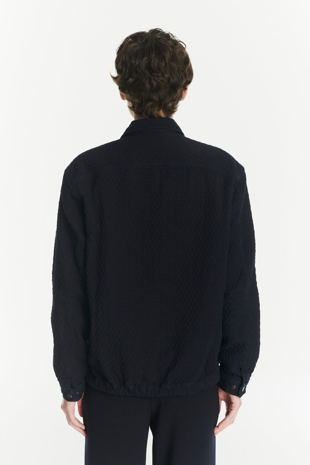 French Workwear Jacket in the Finest Deep Blue Piqué Japanese Cotton Denim