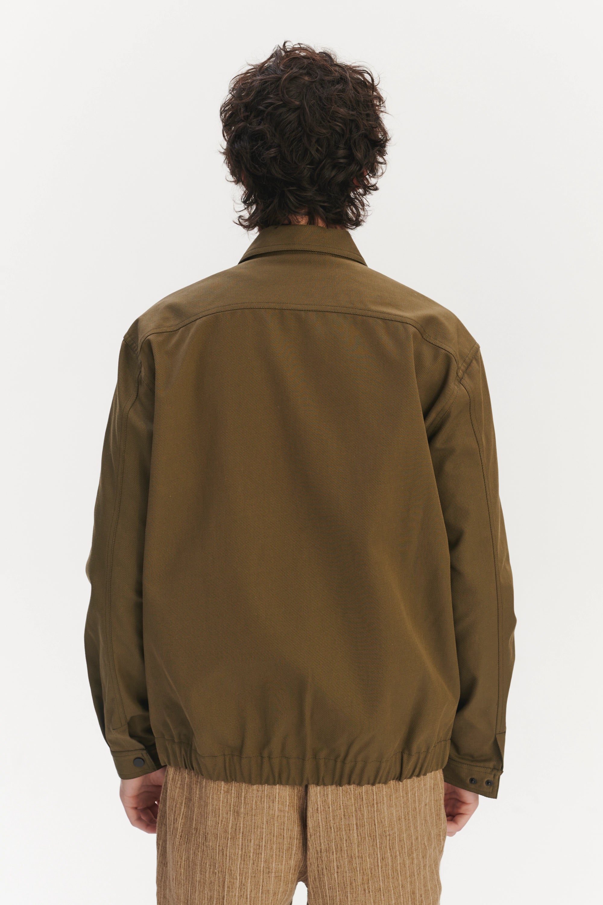 French Workwear Jacket in a Moss Green Sturdy Italian Organic Cotton