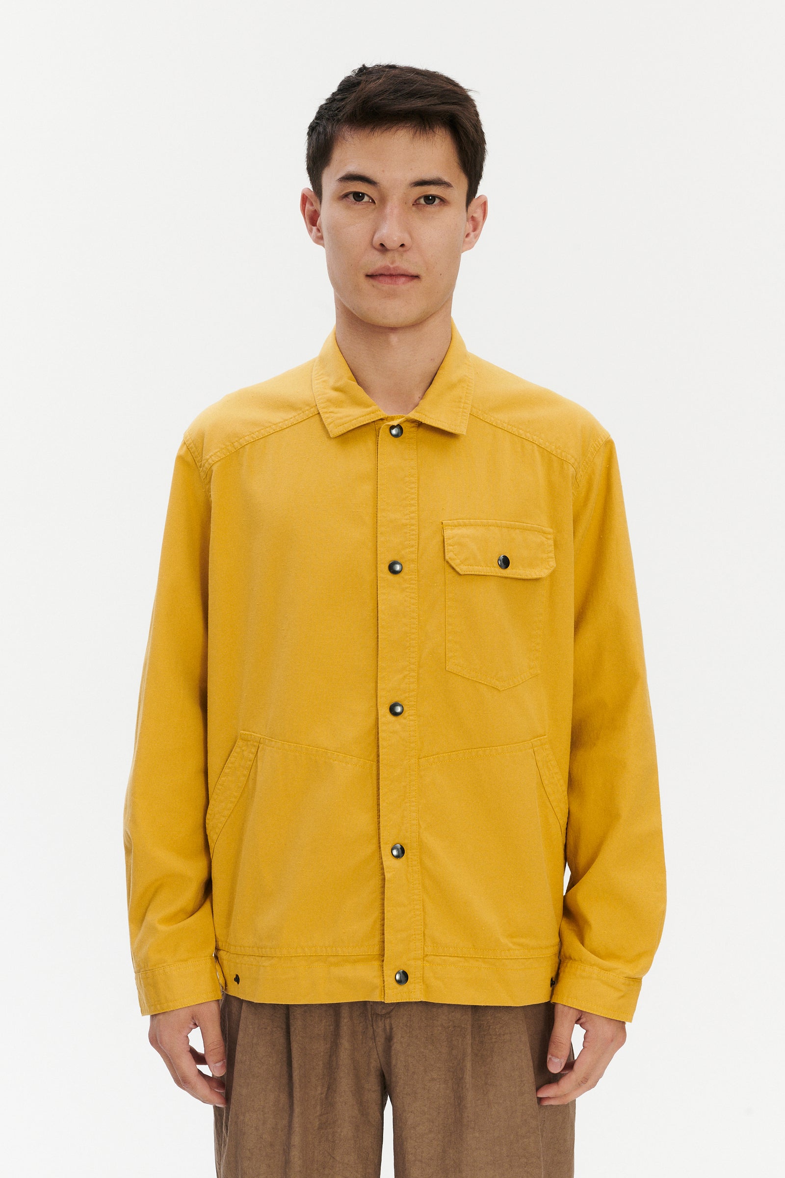 French Workwear Jacket in a Yellow Italian Cotton