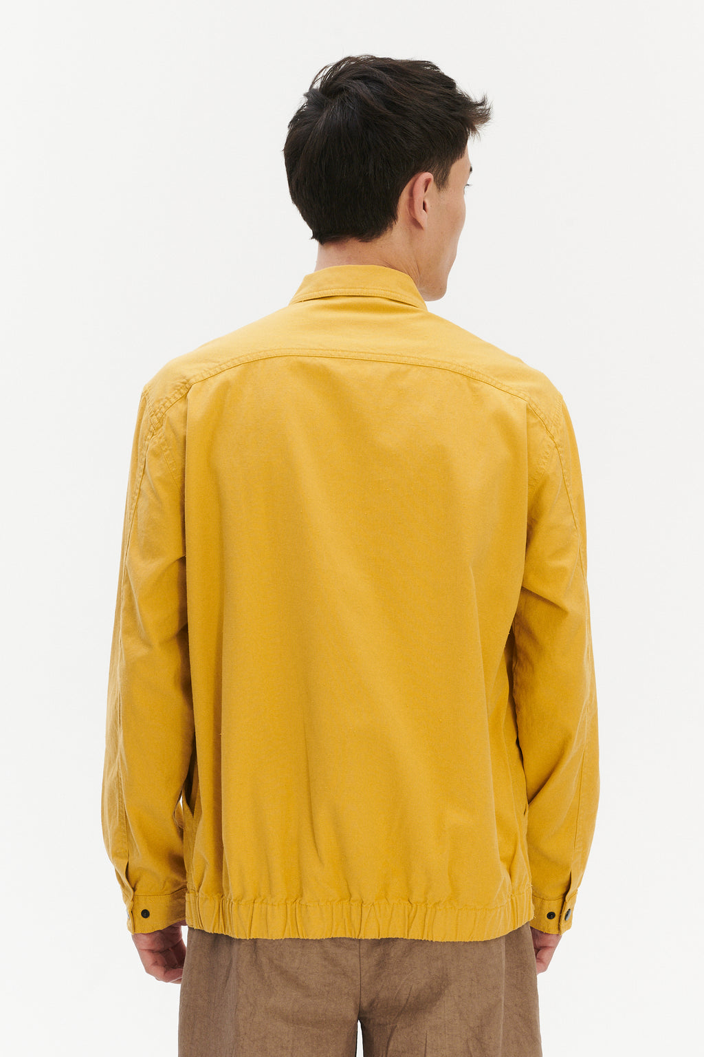 French Workwear Jacket in Yellow Italian Cotton