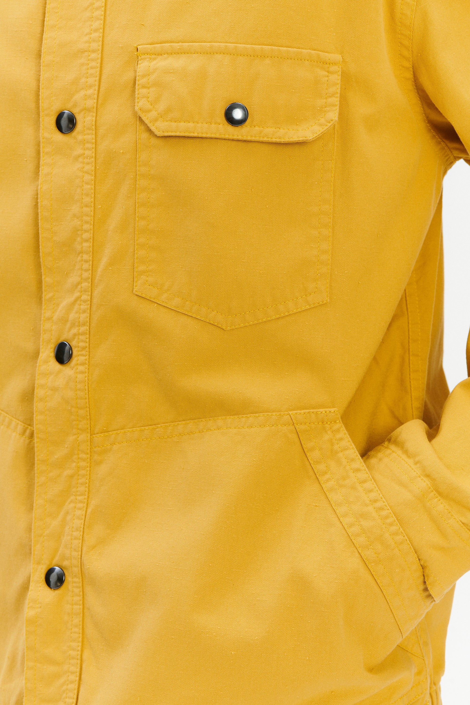 French Workwear Jacket in Yellow Italian Cotton