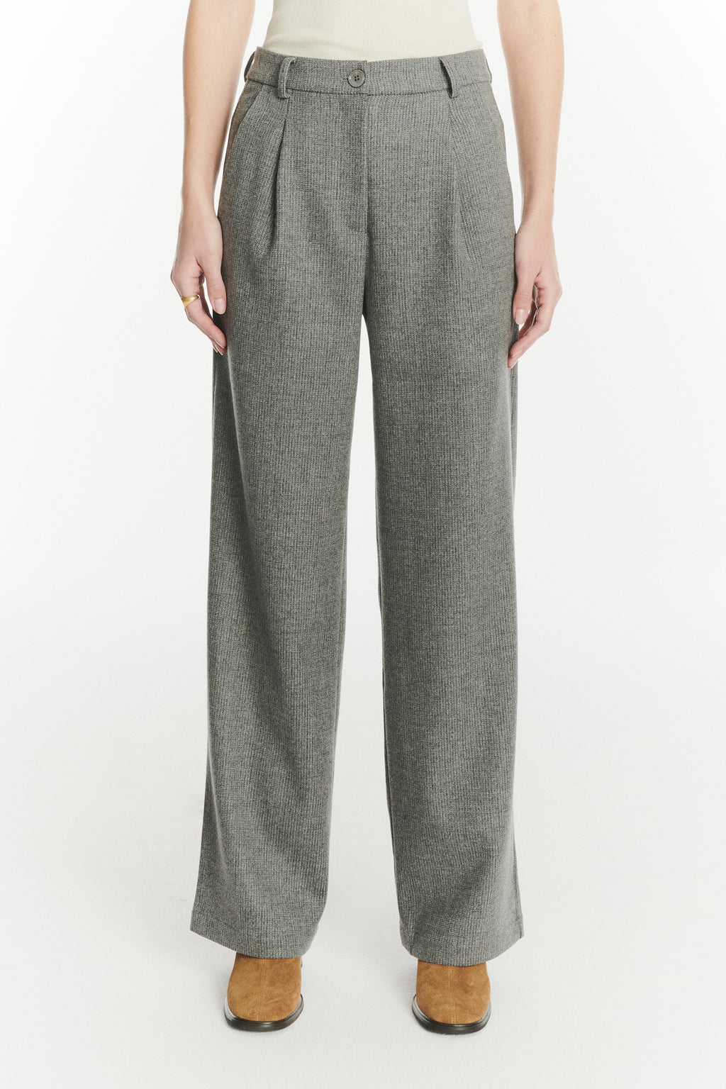 Slick Trousers in the Finest Light Grey Soft Virgin Wool and Cashmere