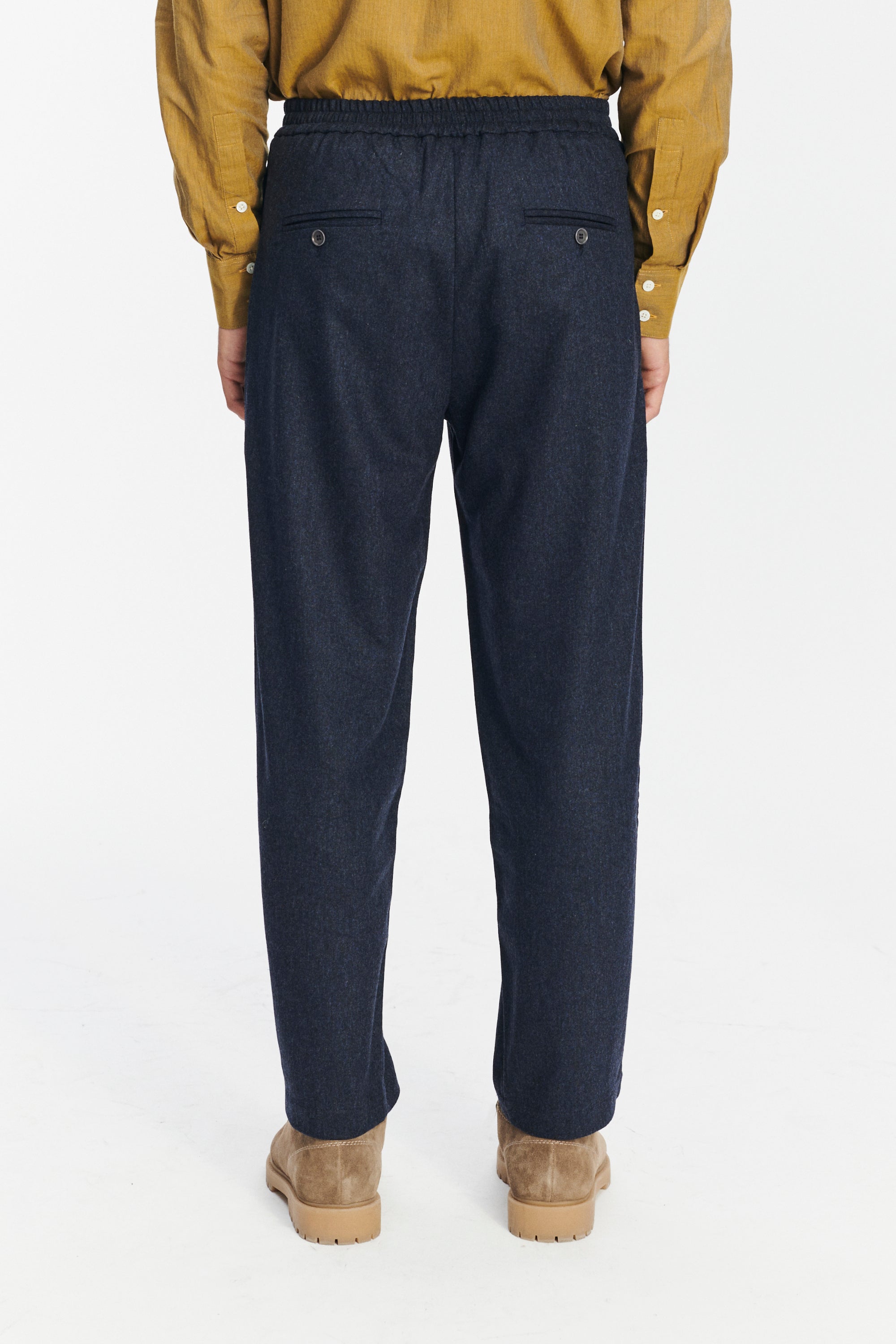 Relaxed Trousers in the Finest Navy Virgin Wool and Cashmere from Giuseppe Botto