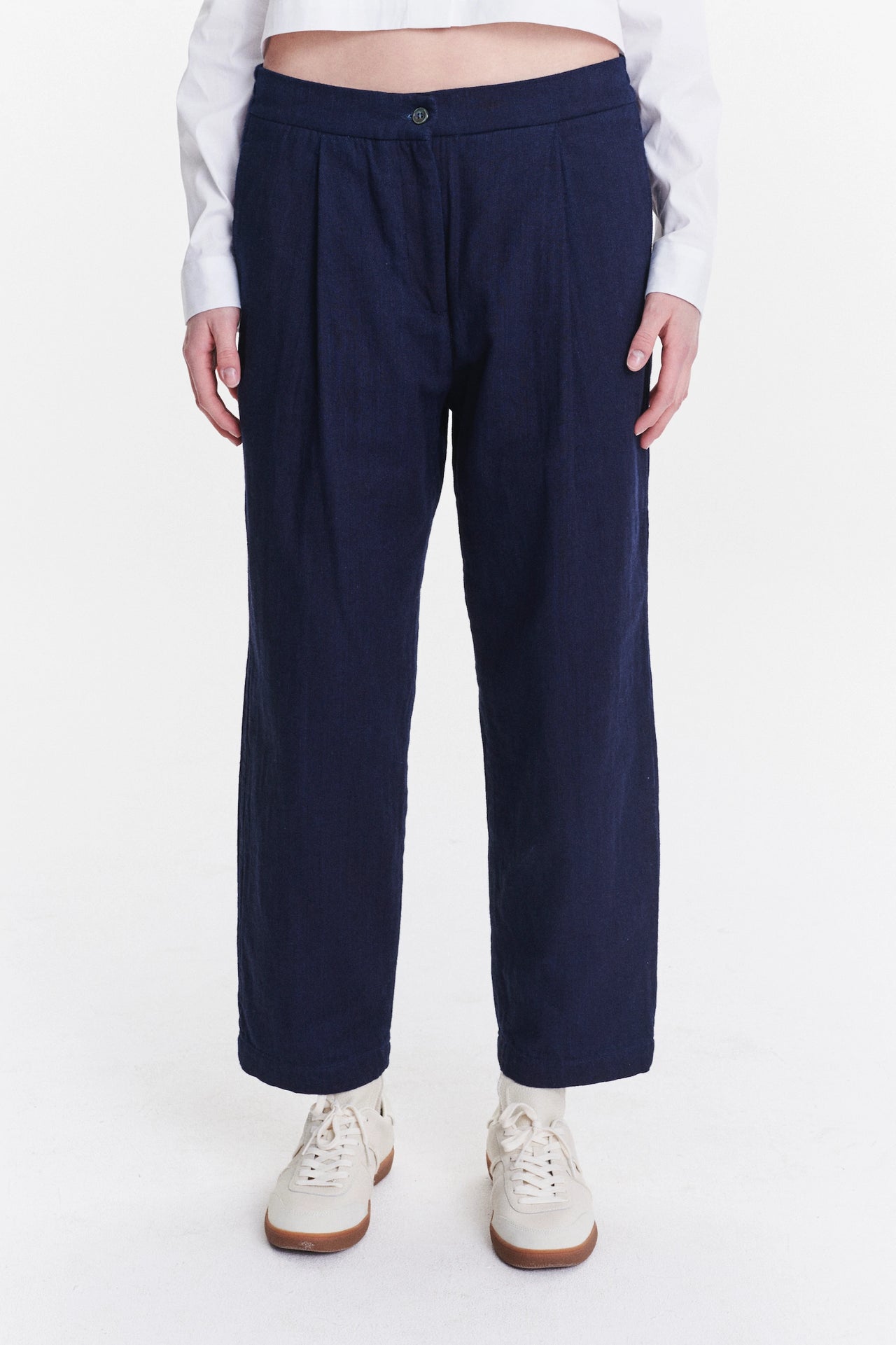 Trousers in a Profound Blue Double Sided  Japanese Kuroki Structural Cotton Denim