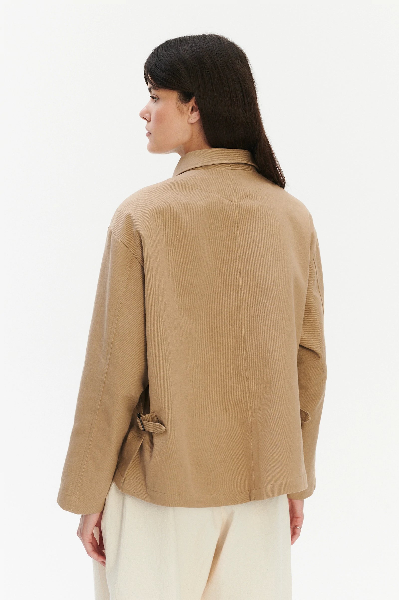 Palermo Workwear Unisex Jacket in a Khaki Japanese Diagonal Twill Cotton