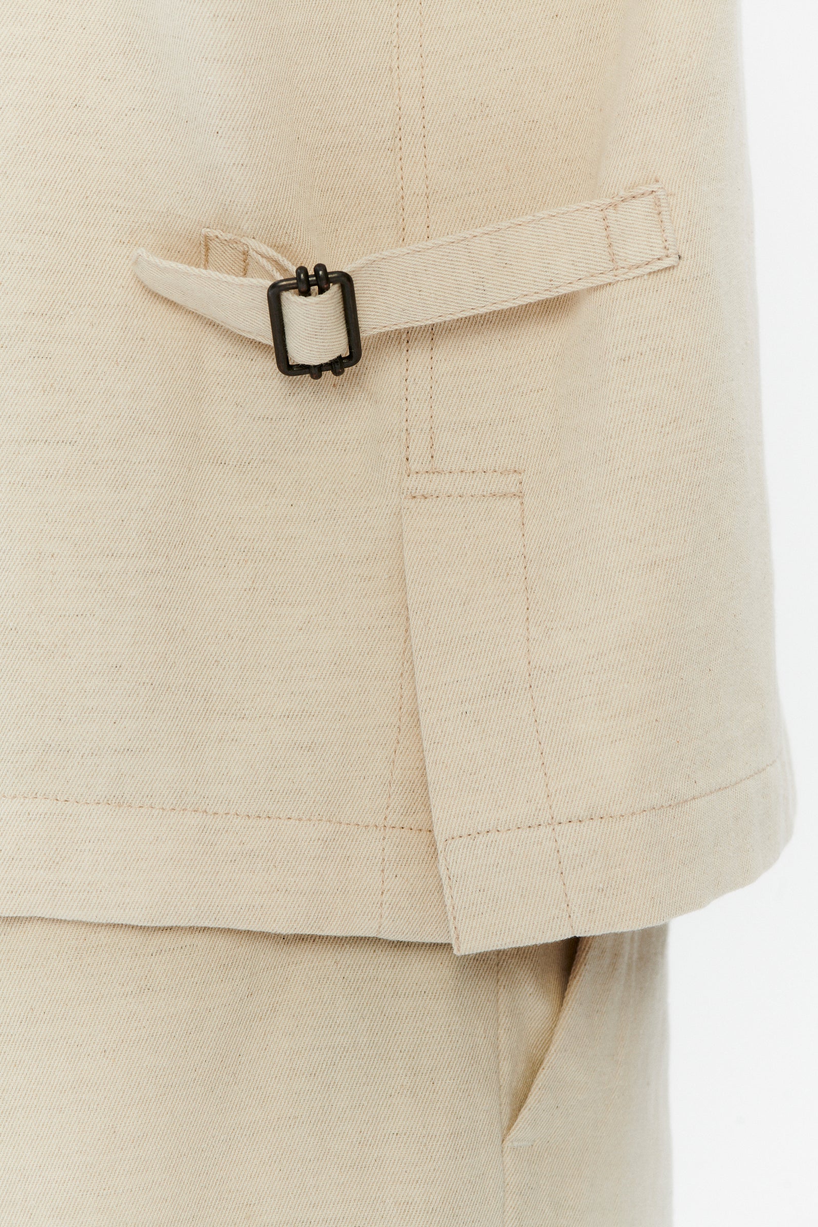 Palermo Workwear Jacket in an Ecru White Japanese Blend of Wool, Cotton and Linen