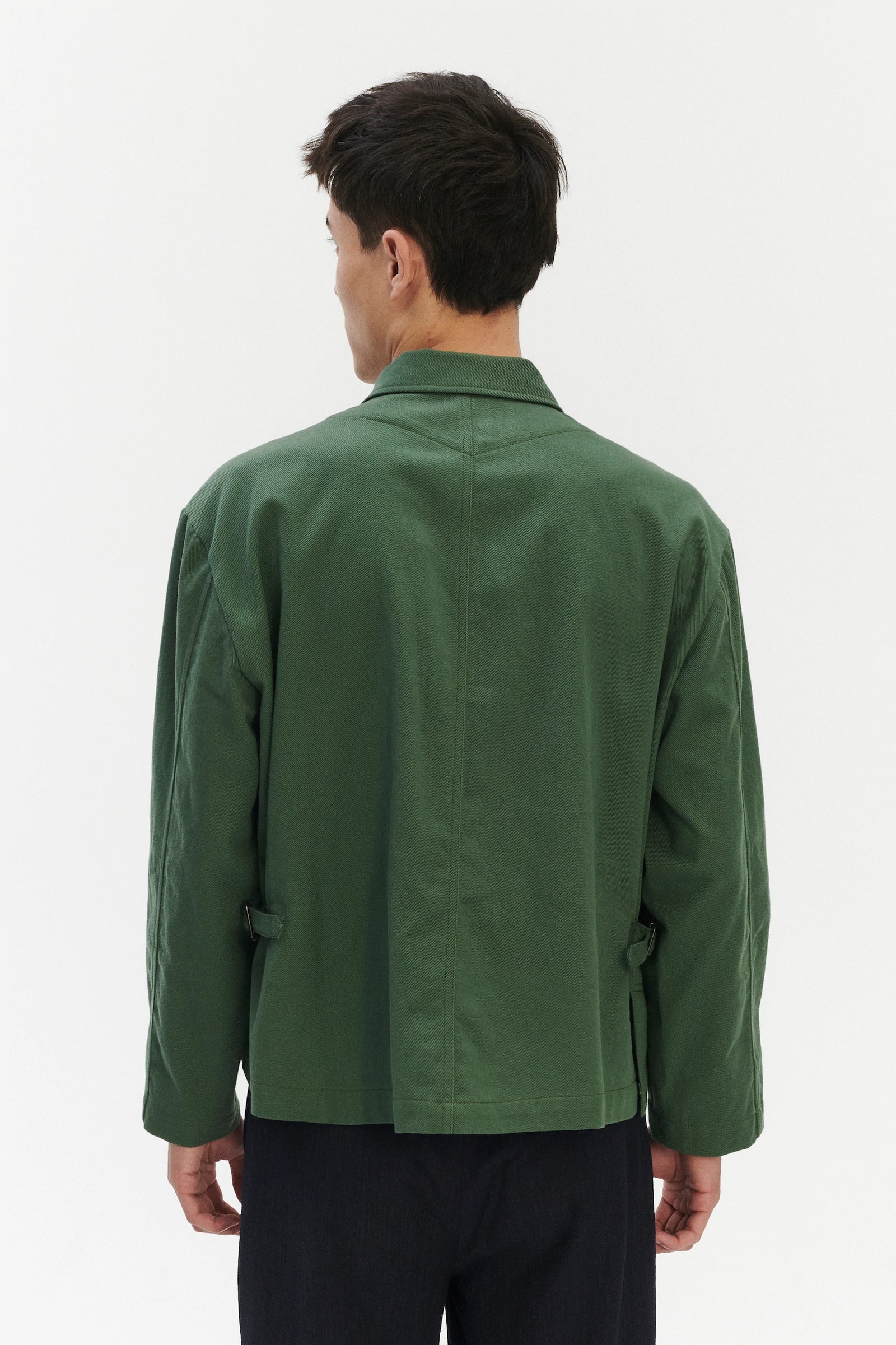Palermo Workwear Jacket in an Opulent Green Japanese Cotton
