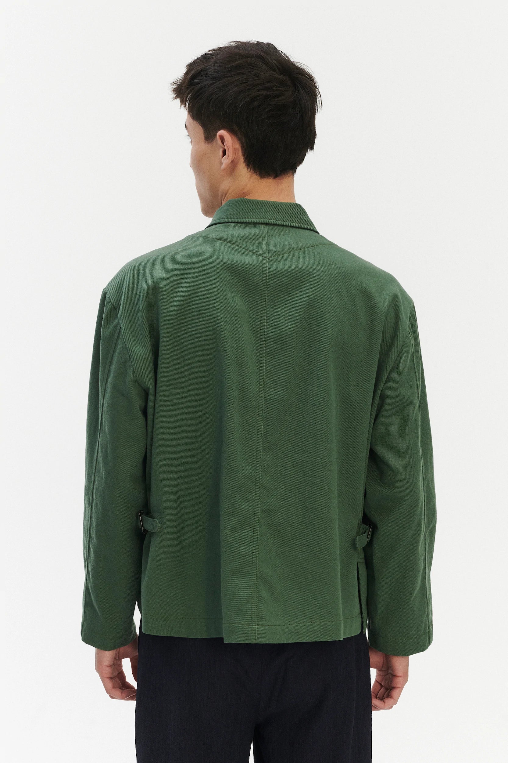 Pre-Order: Italian Workwear Jacket in Green Japanese Cotton