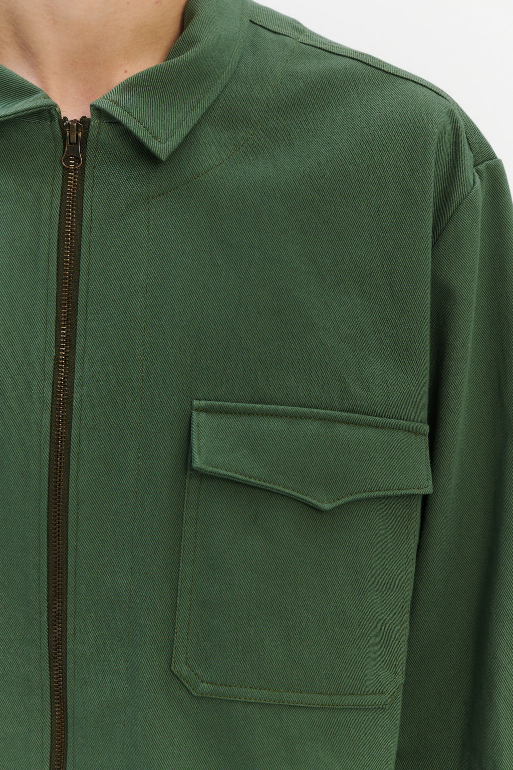 Pre-Order: Italian Workwear Jacket in Green Japanese Cotton