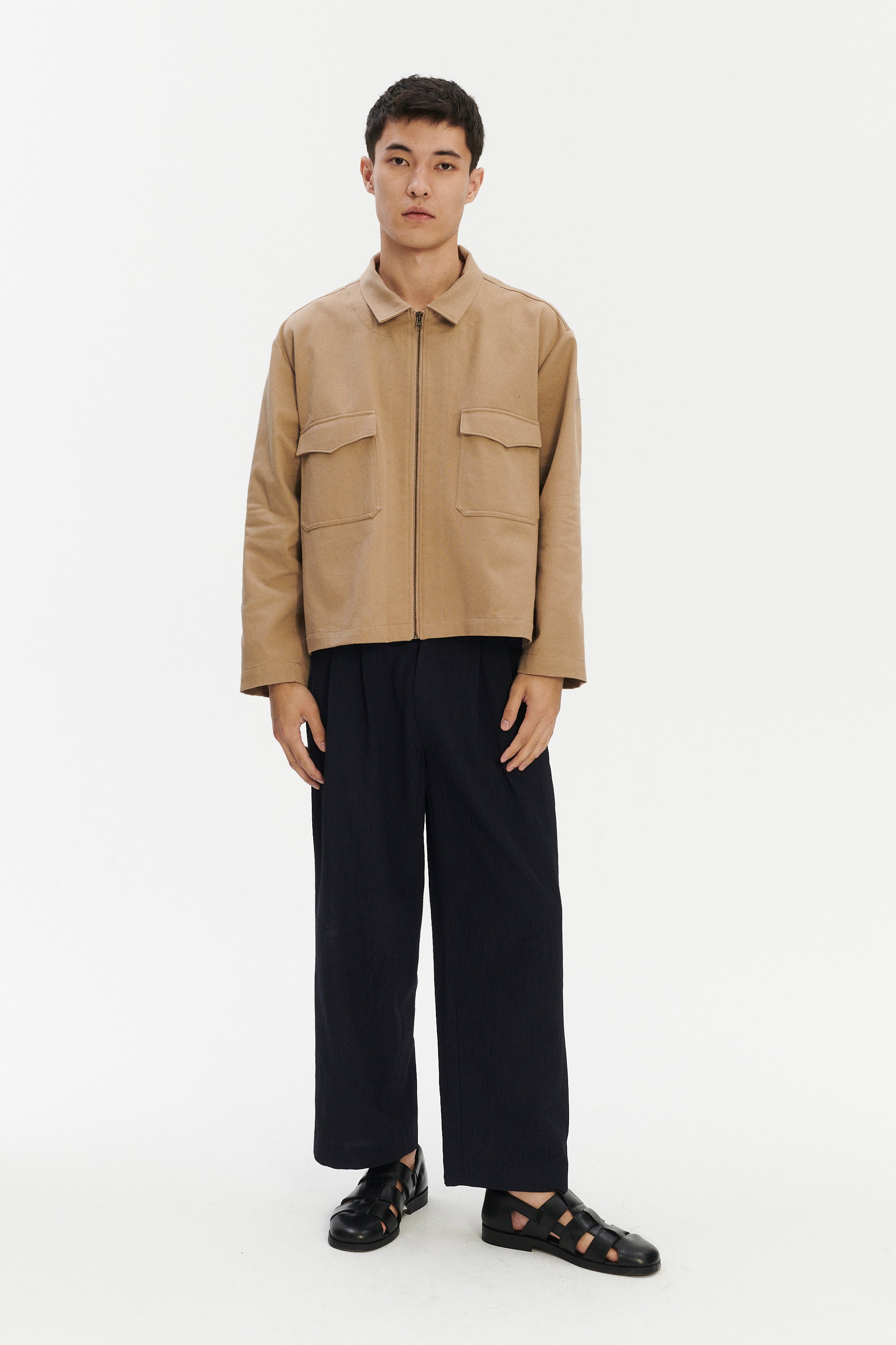 Pre-Order: Italian Workwear Jacket in Beige Japanese Cotton