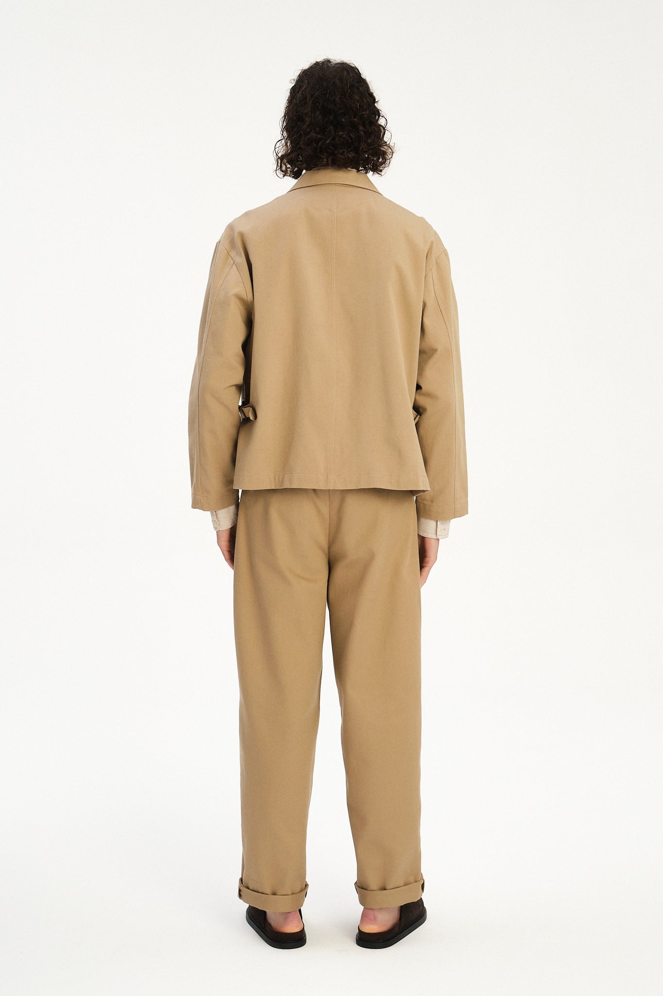 Palermo Workwear Jacket  in a Khaki Japanese Diagonal Twill Cotton
